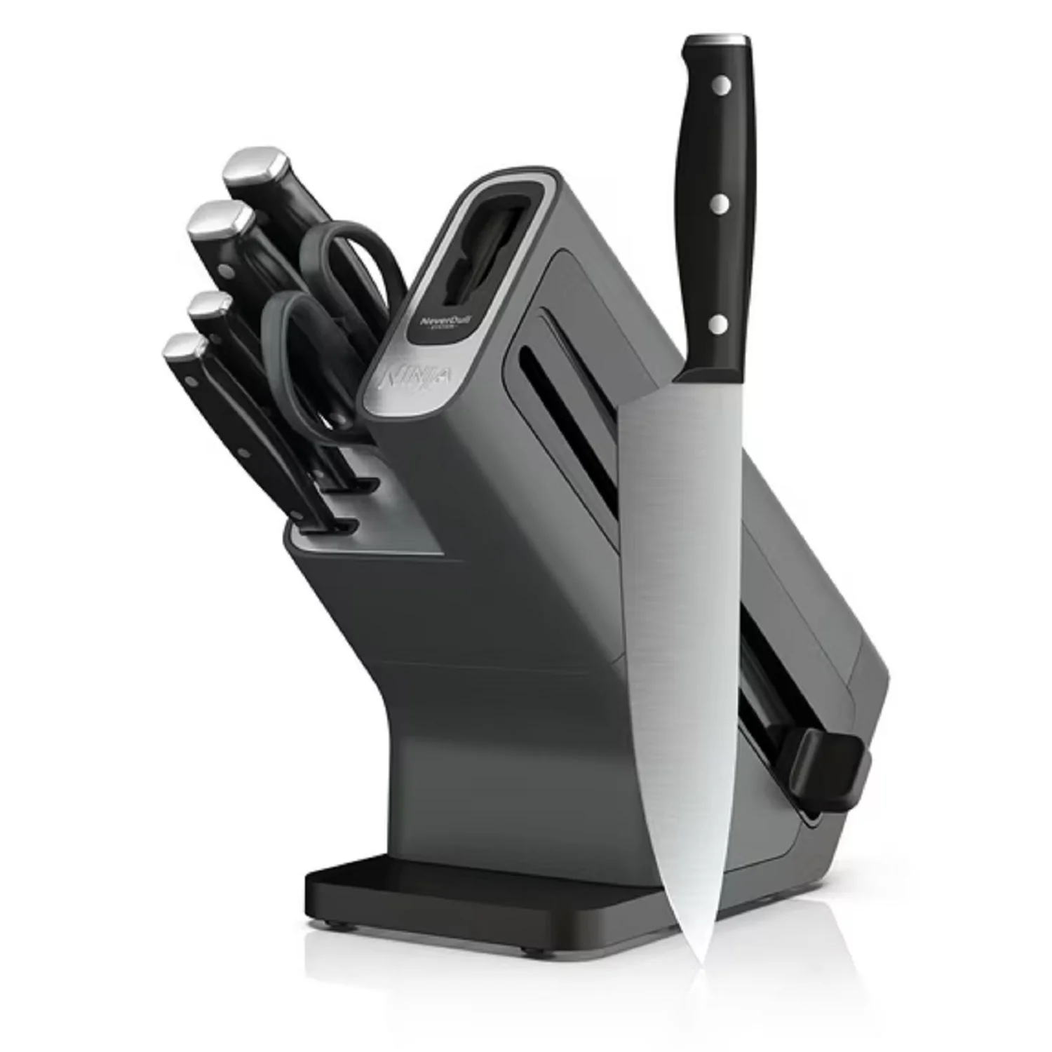 Ninja K12007BRN NeverDull 7-Piece Prep Knife System, Essential, Stainless Steel, Built-in Sharpener