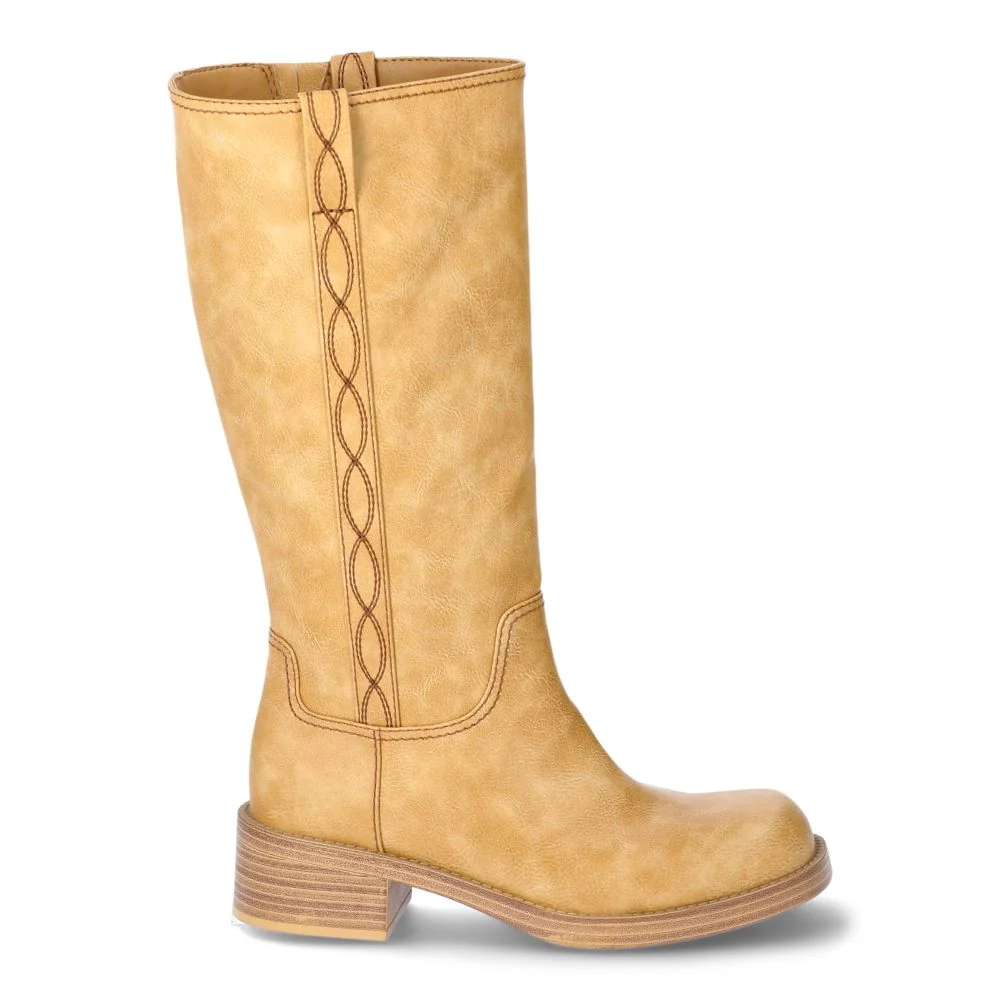 No Boundaries Women's Tall Riding Boot, Honey, 9M - Image 2