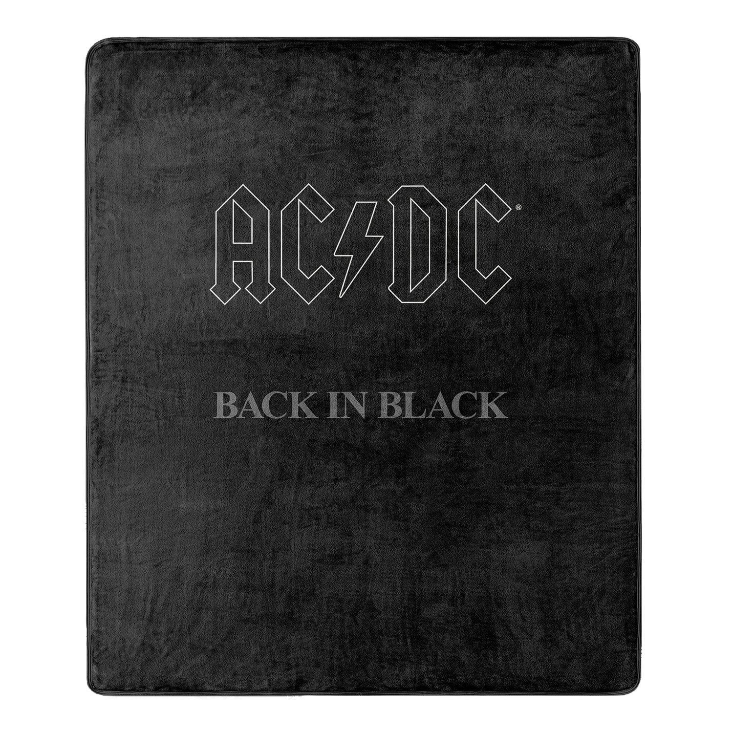 Northwest Group ACDC Luxury Throw Blanket 60" x 70", Black - 100% Polyester