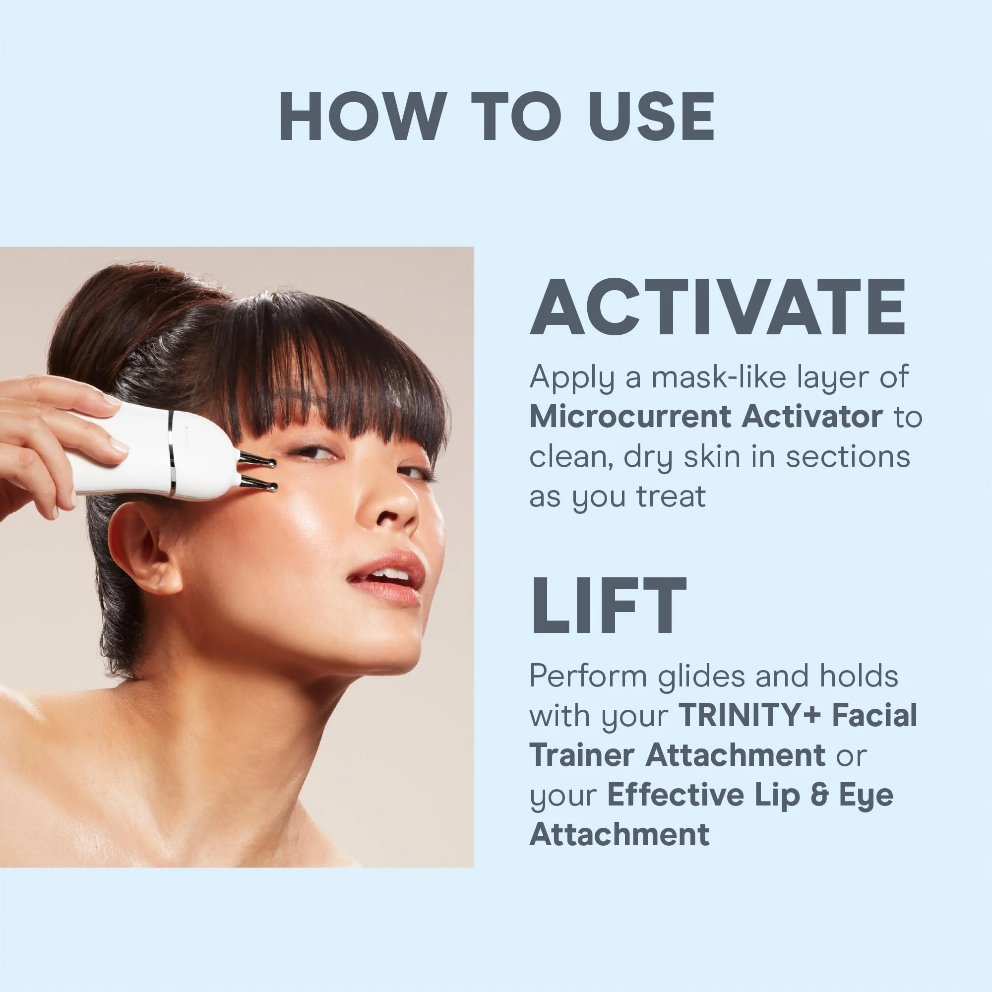 NuFACE Trinity Starter Kit Microcurrent Facial Device with Gel Activator, Silk Crme, Brush, Portable Handheld Design - Image 6