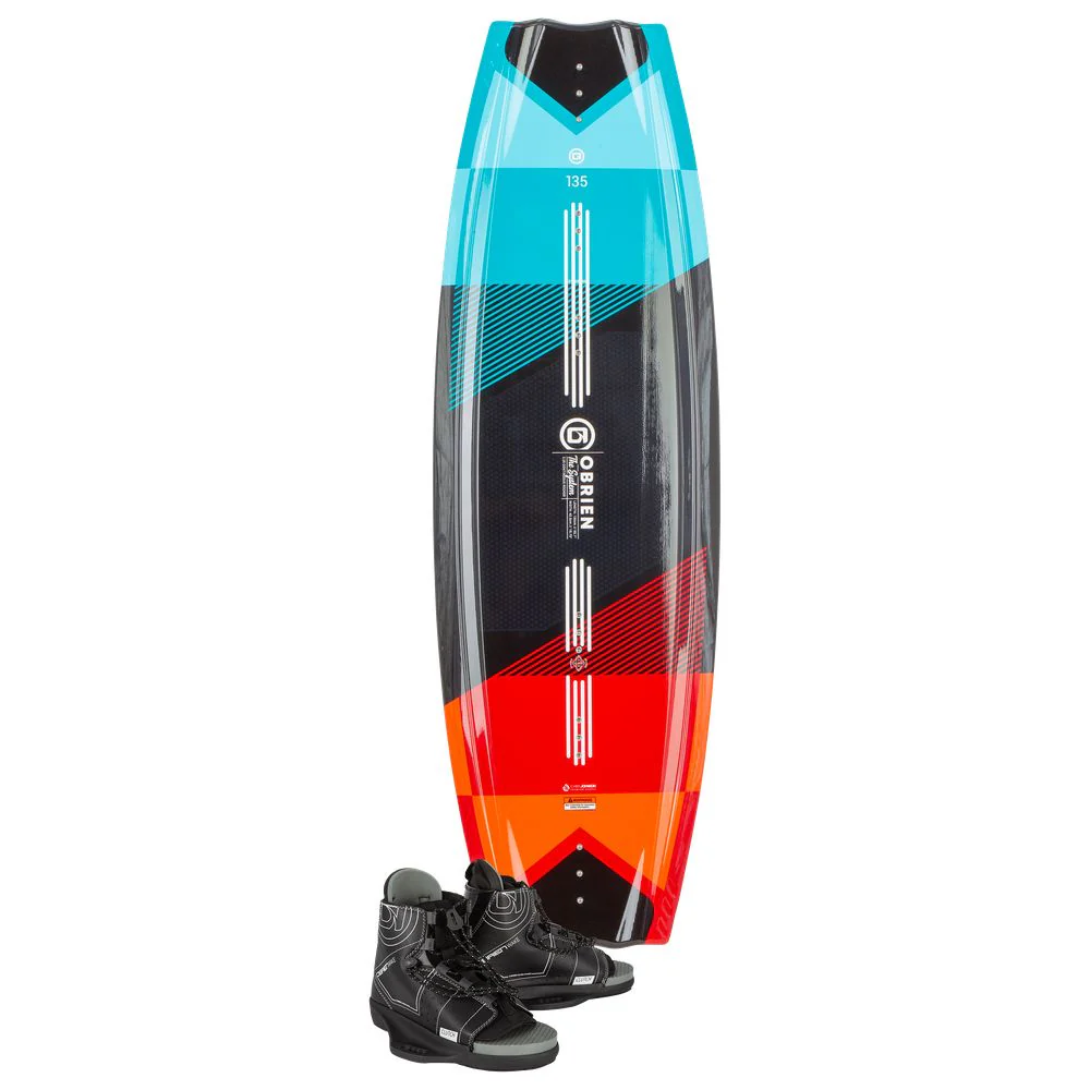 O'Brien System Wakeboard with Clutch Bindings - Red/Black - 135cm