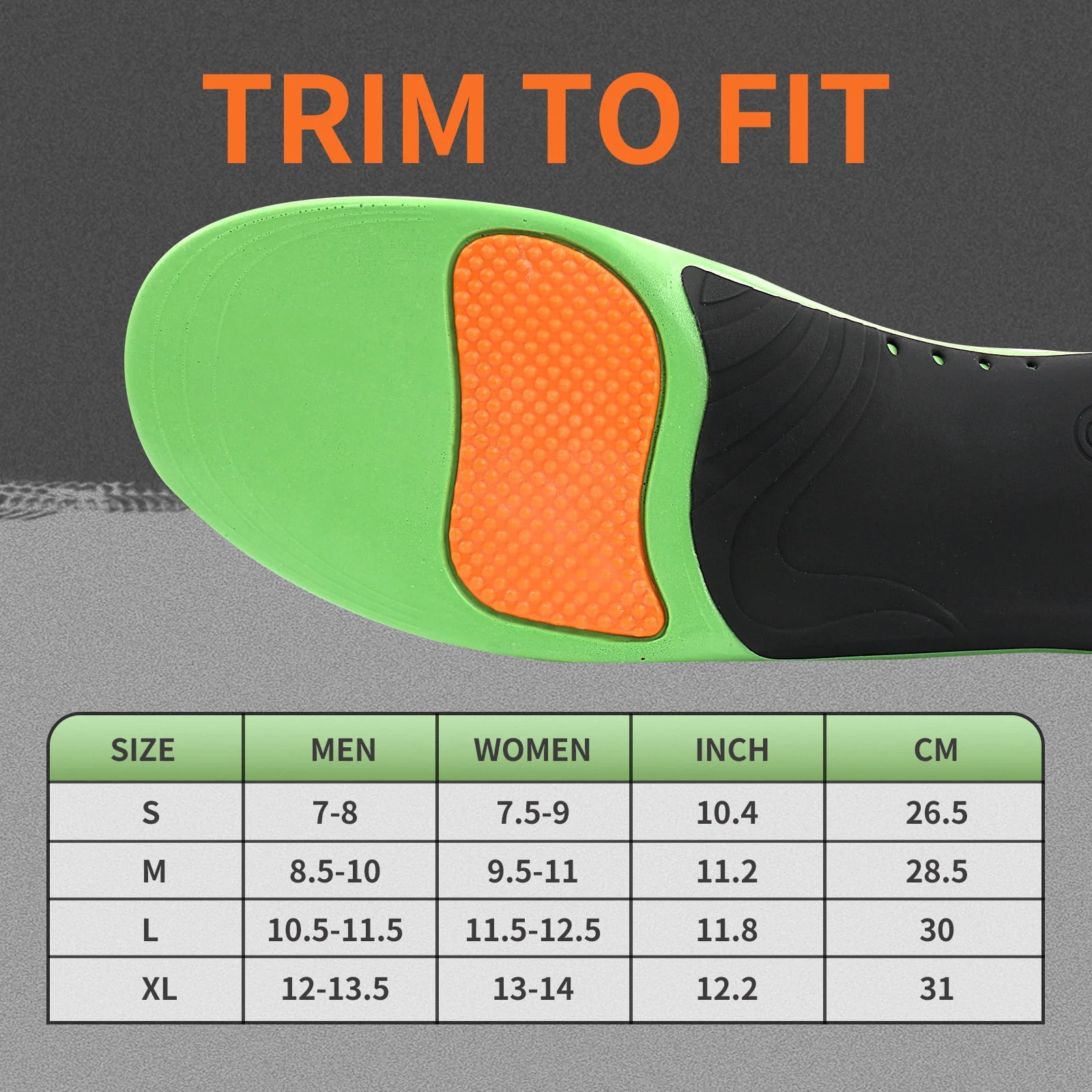 Okaka Heavy Duty Support Insole Arch Support, Shoe Insert Orthotics for Flat Feet (Men/ Women, M), Green - Image 6