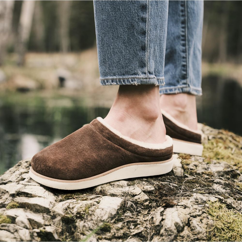 OluKai Mani Shearling Slippers, Premium Nubuck Leather, Plush Wool Lining, Wet Grip Rubber Outsole, Puka Golden Sand, Women's Size 10, A7852388 - Image 2