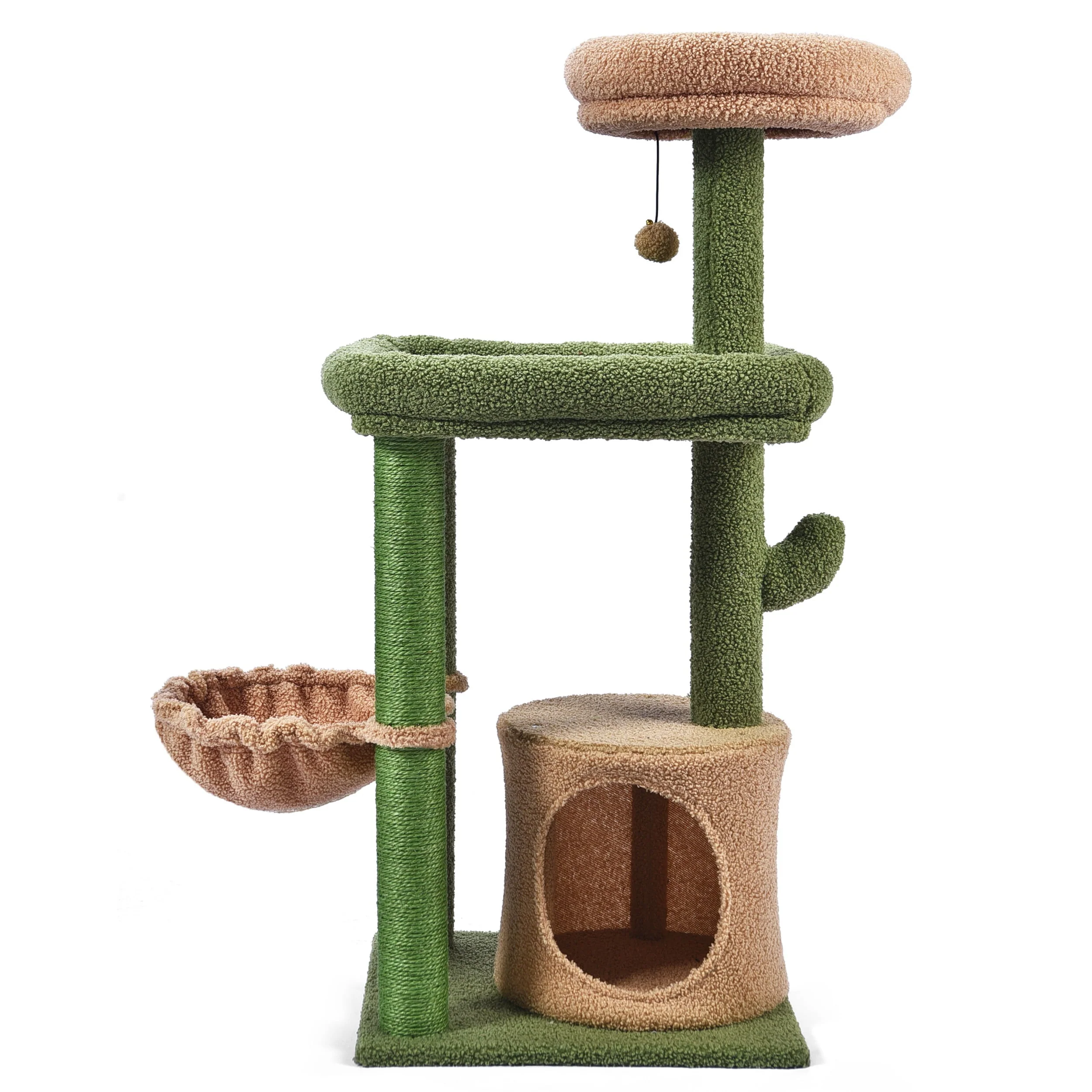 Vibrant Life 1129601 40" Cactus Cat Condo with Sisal Scratching Post,Green
