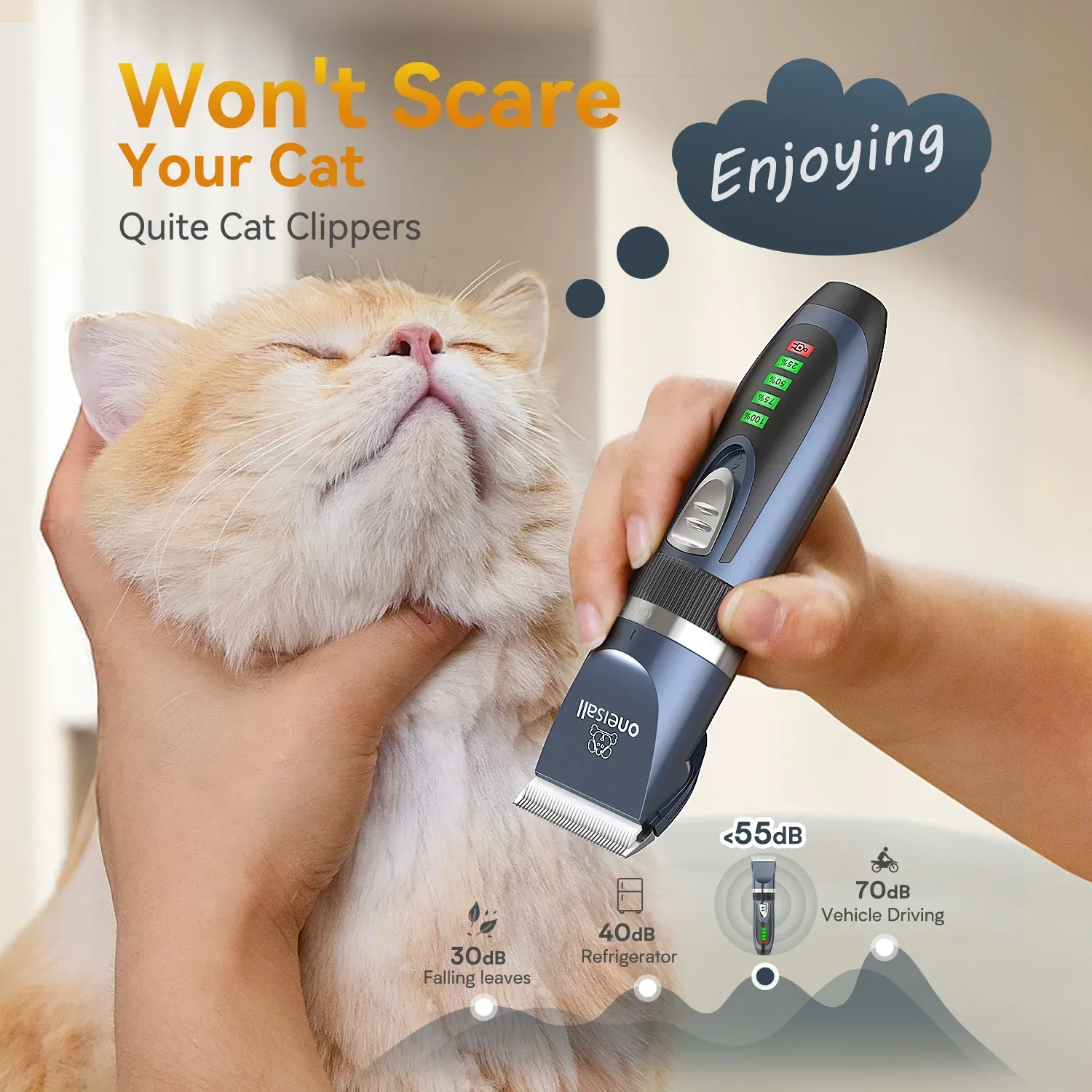 OneIsAll X2+N5 2-in-1 Cordless Dog and Cat Grooming Clipper and Stainless Steel Paw Trimmer Kit - Image 3