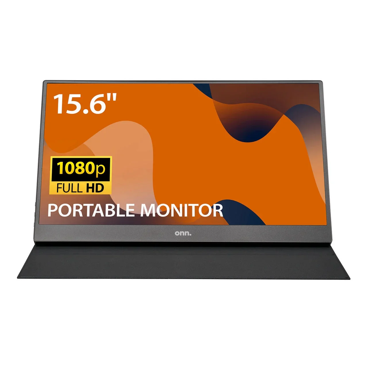 onn 100147048 15.6" FHD (1920 x 1080p) LCD Portable Office Monitor, with Cable, Black