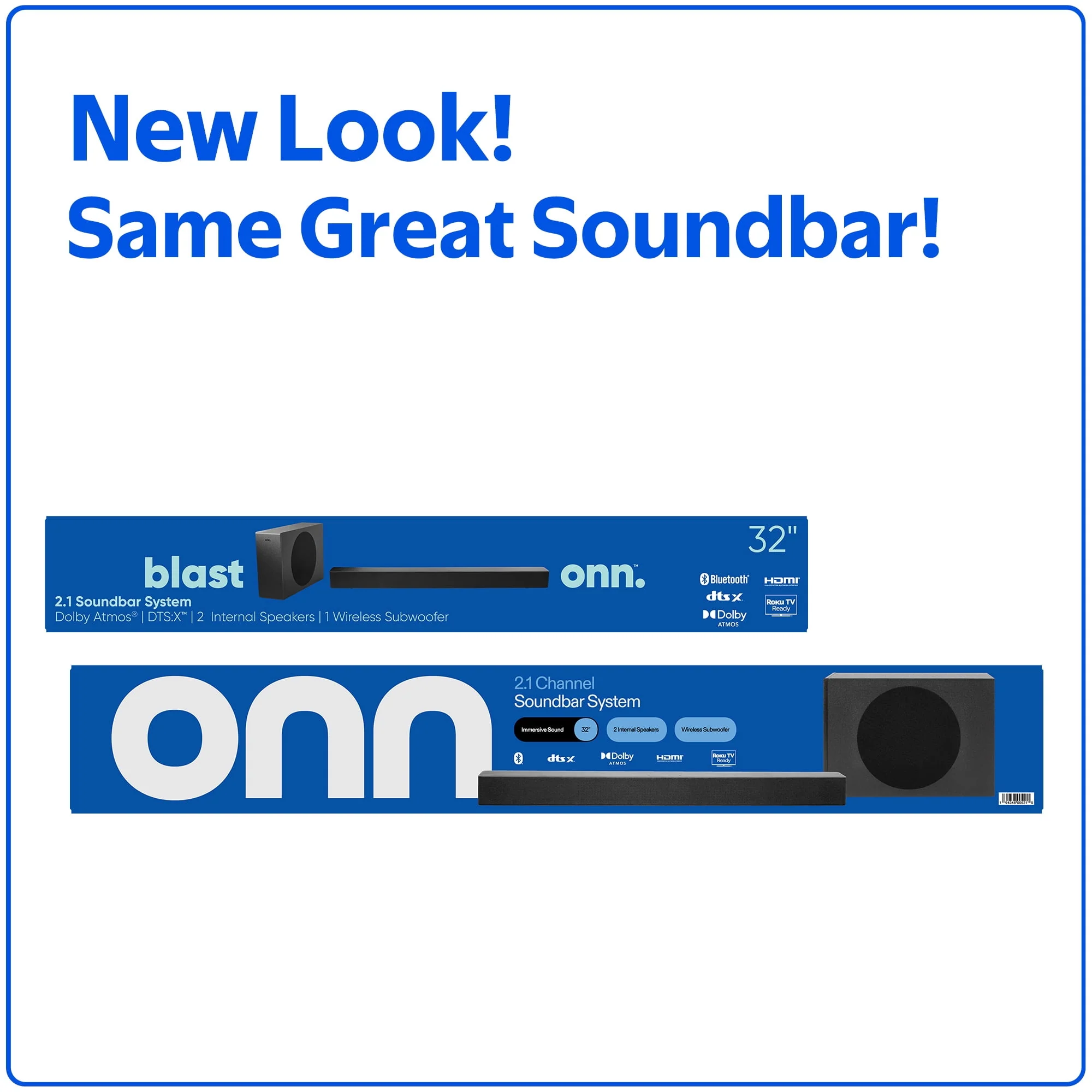 onn Bluetooth 2.1 Channel Soundbar System with Dolby Atmos, 36 Inch, Black - Image 6