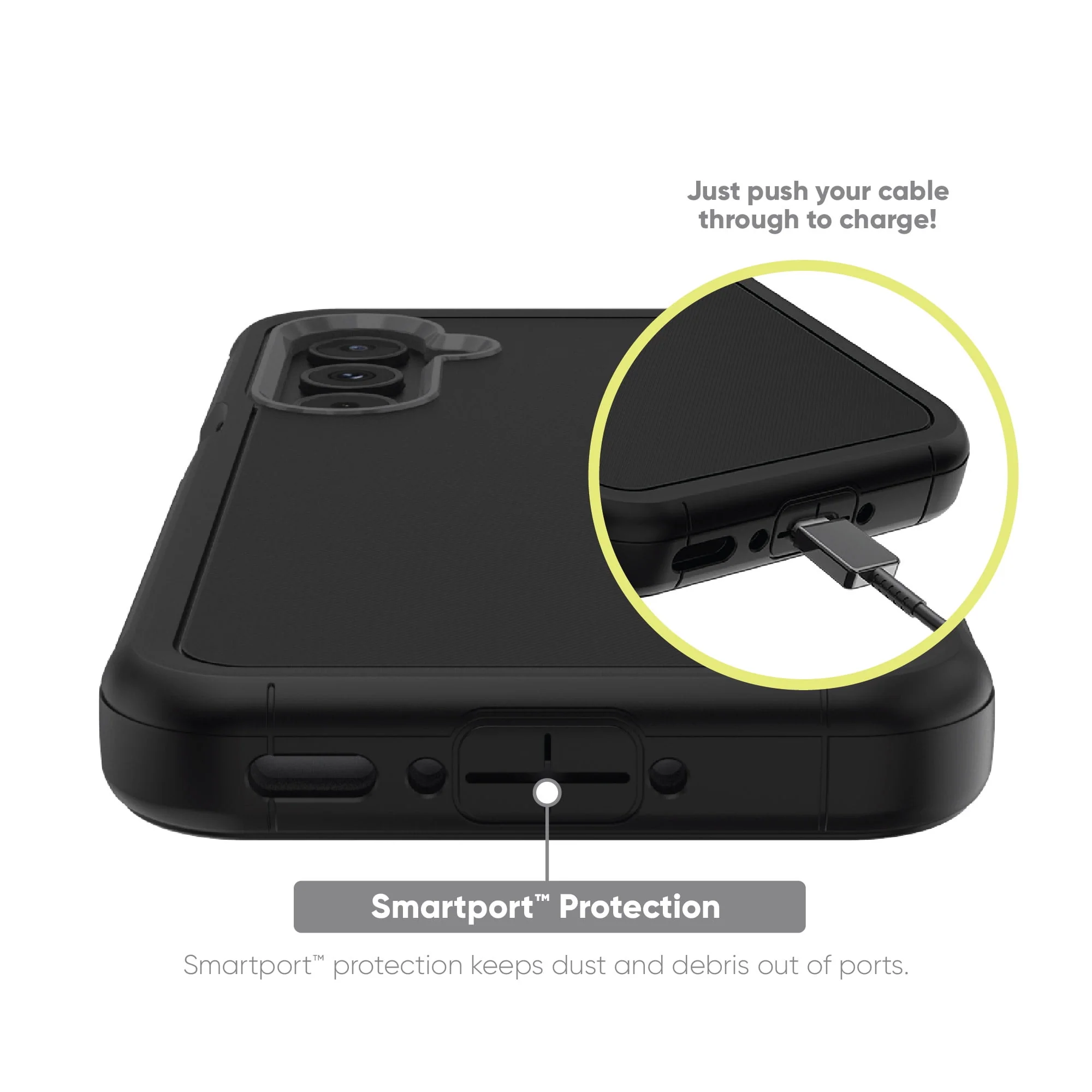 onn. WIABGY100142753 Rugged Phone Case for Samsung Galaxy A35 5G, Black/Gray - Image 3