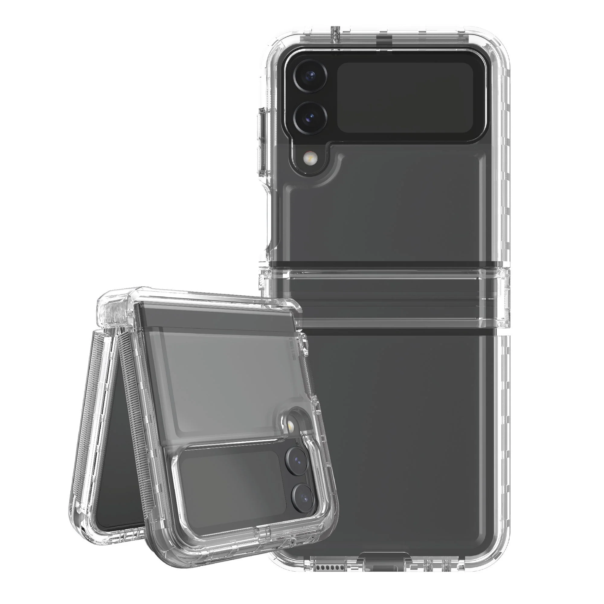 Onn. WIBCLR100094000 Rugged Phone Case for Samsung Galaxy Z Flip4 5G - Clear