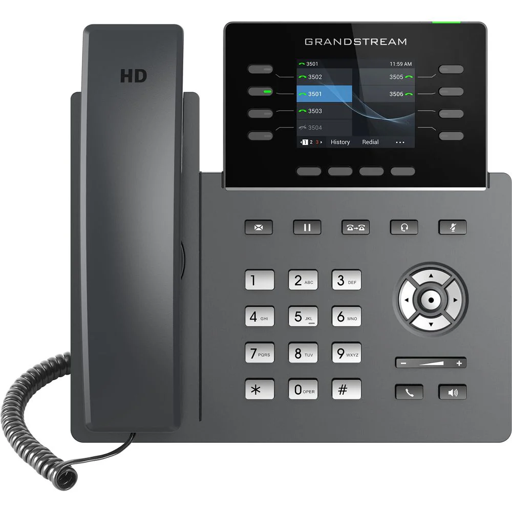 Ooma 8-Line Wi-Fi IP Corded Conference Phone, 32 Programmable Keys, Dual-Band Wi-Fi, Bluetooth, Full-Duplex HD Speakerphone, Black, GRP2624
