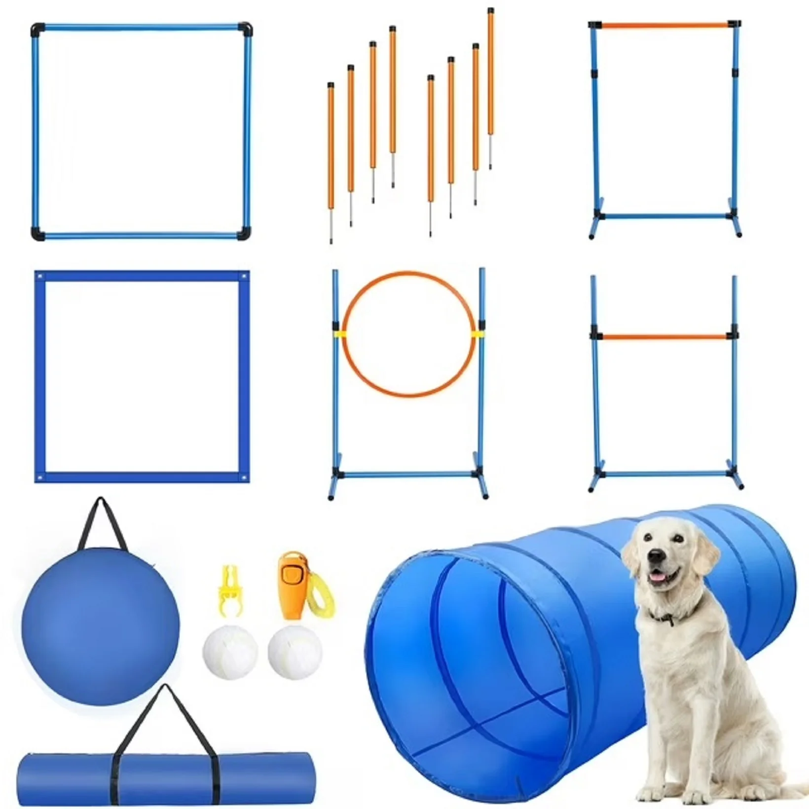 Osoeri Dog Agility Training Equipment Set, Multi-Functional Dog Agility Obstacle Course Backyard - Image 2