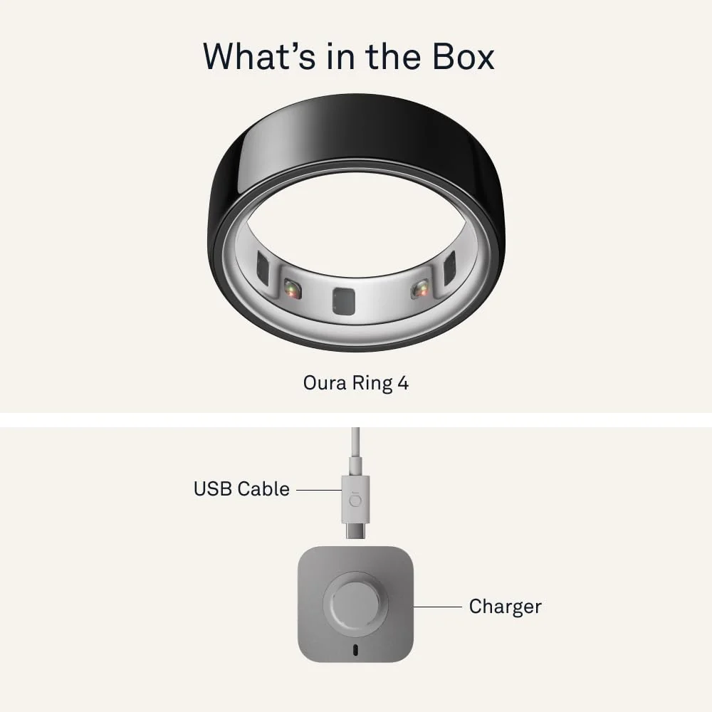 Oura Ring 4 Smart Ring, All-Titanium Durable Design, Black, Size 6, Advanced Smart Sensing Technology, Water Resistant up to 100 Meters, Up to 8 Days Battery Life, JZ90-54144-06 - Image 8