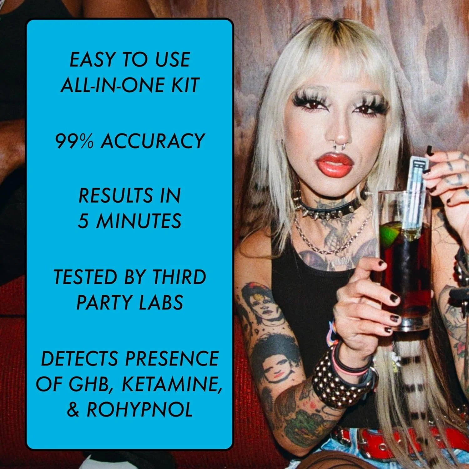Overdrive Defense Drink Spike Home Test Kit, 2 Pack - Fast Results in 5 Minutes - Image 3