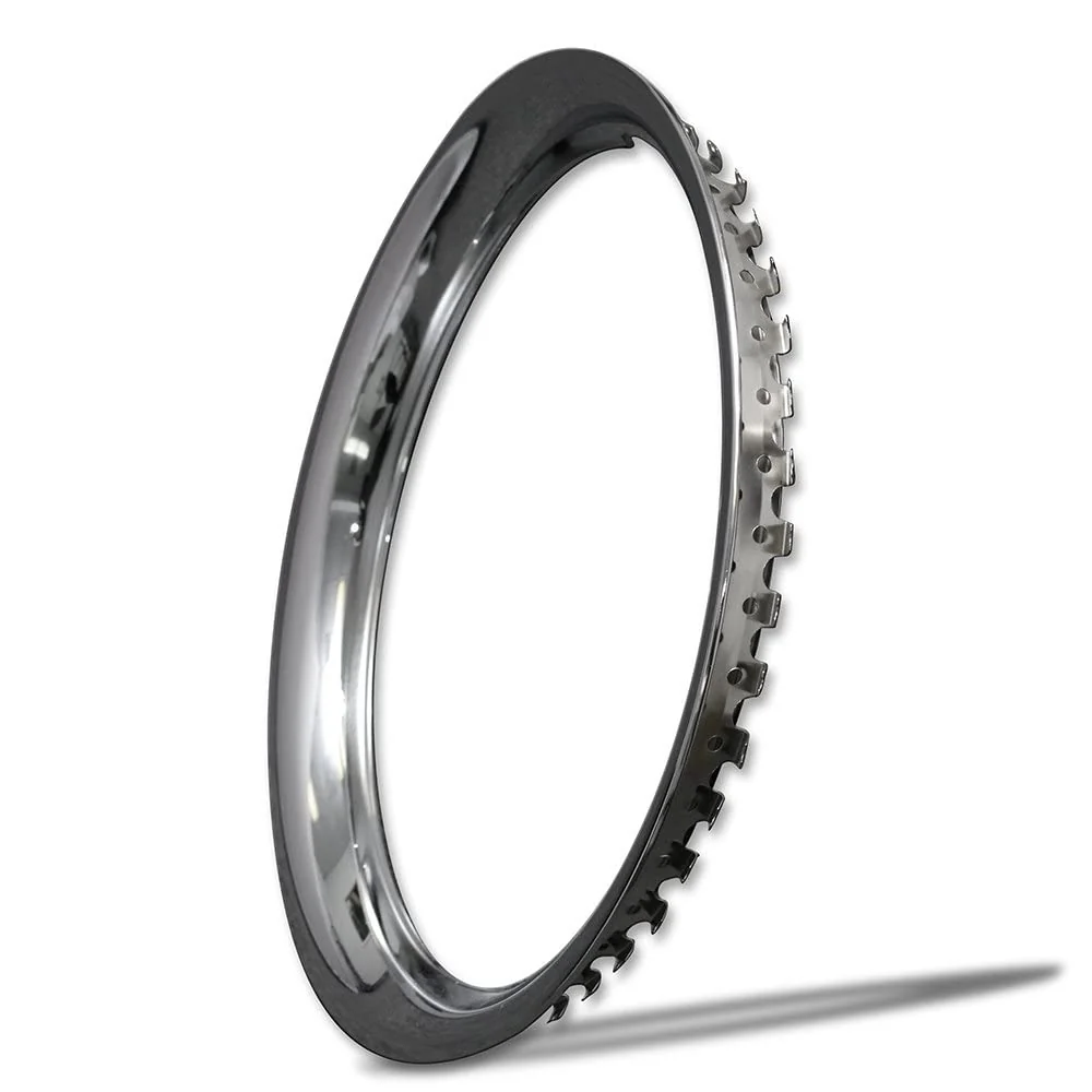 OxGord Chrome Steel Trim Rings, 15 Inch Diameter, Pack of 4, Chrome - Image 3