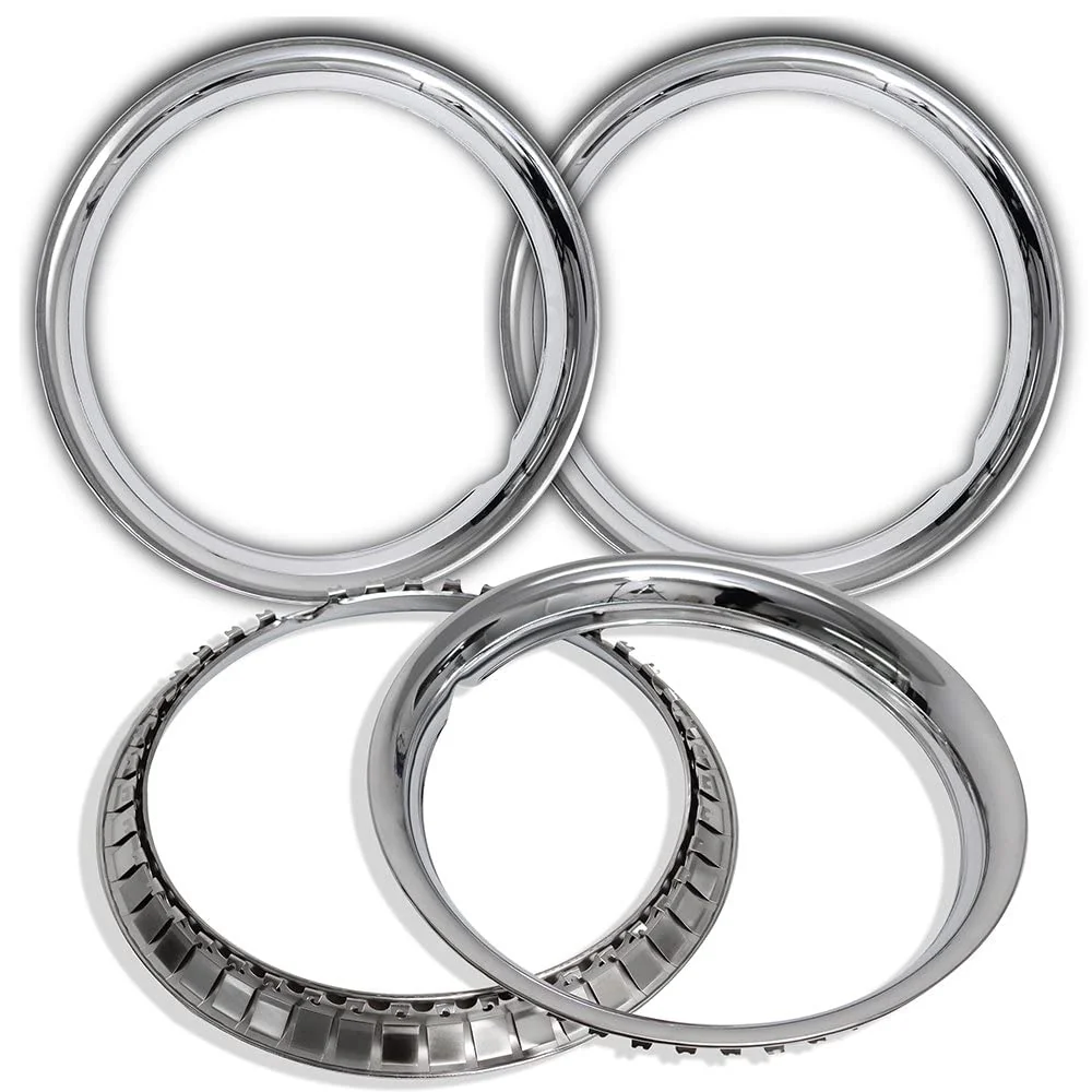 OxGord Chrome Steel Trim Rings, 15 Inch Diameter, Pack of 4, Chrome - Image 4