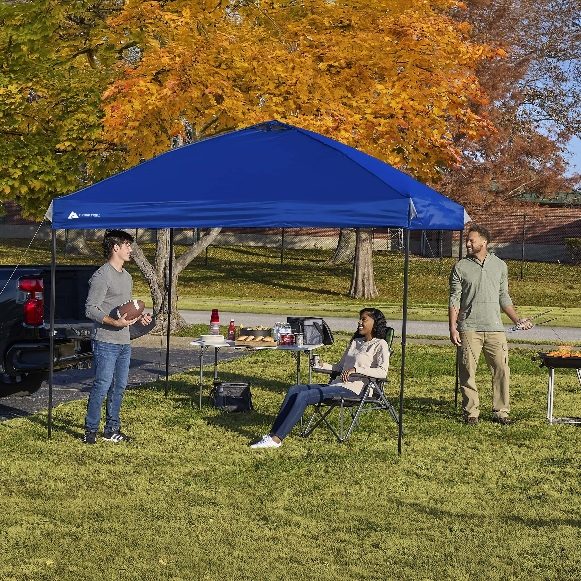 Ozark Trail WMT-1010GPH 10x10' Instant Pop Up Canopy Tent with Simple Push Setup, Blue - Image 2
