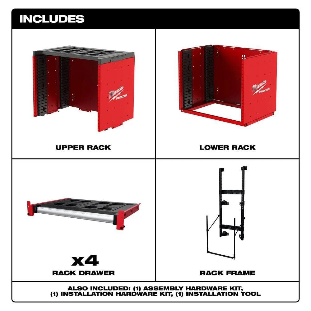 Milwaukee 48-21-8070 PACKOUT Modular Storage System Rack Kit w/ Sliding Drawers - Image 5