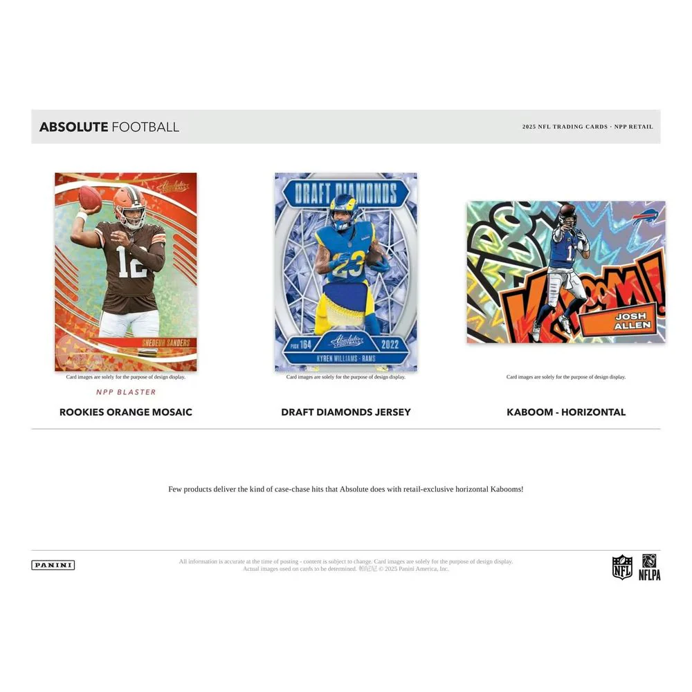 Panini 2025 Absolute Football Sports Trading Cards, 24-Pack Retail Booster Box, Multicolor - Image 5