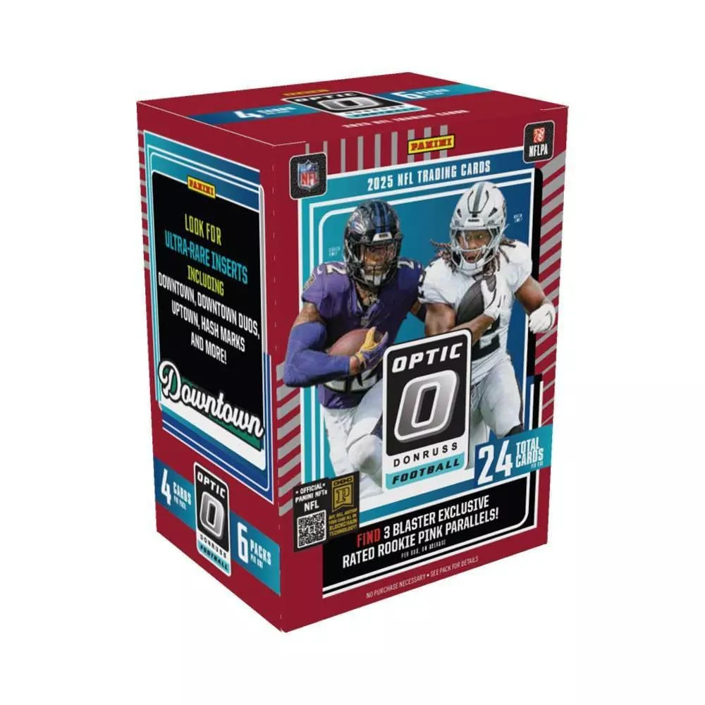 Panini 2025 Donruss Optic Football Blaster Box, 6 Packs, 4 Cards Per Pack, Pink Parallels, Rated Rookie, Autographs, Memorabilia - Image 4