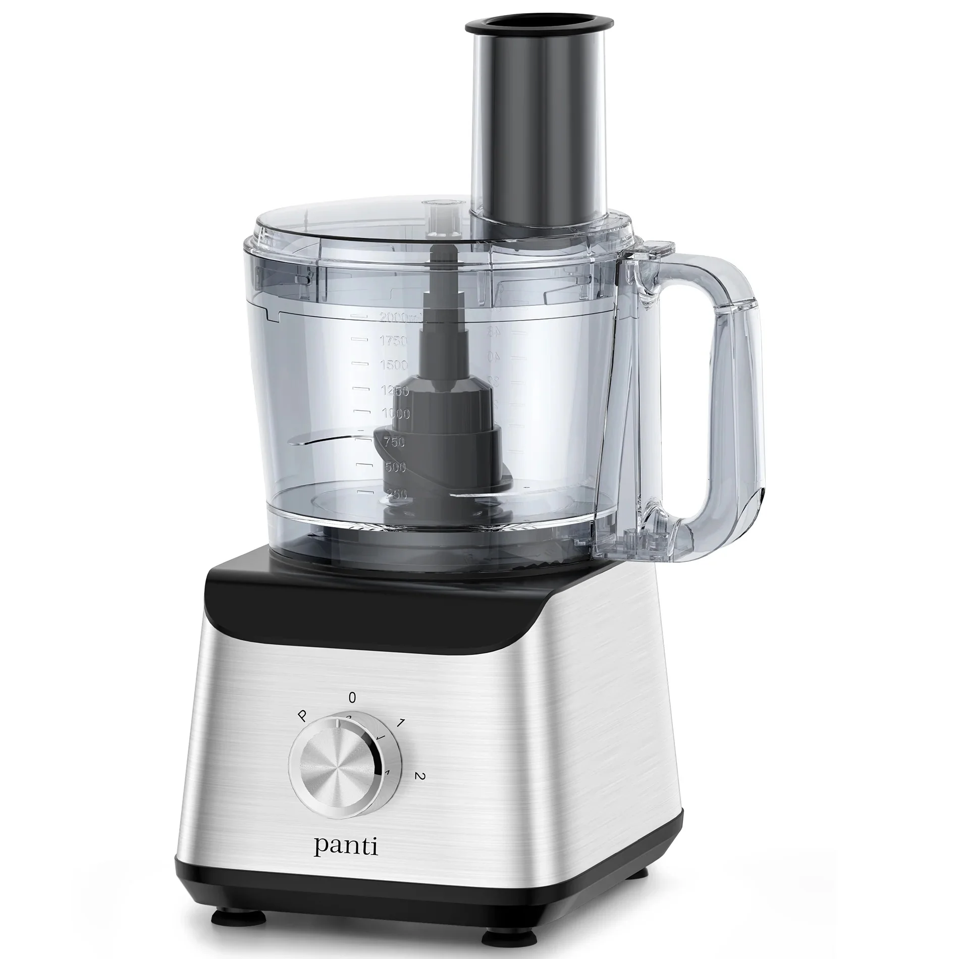 Panti E01-Black 12 Cups Food Processor & Vegetable Chopper for Slicing, Black - Image 2