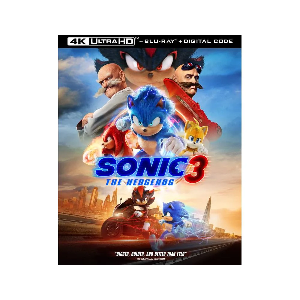 Paramount Sonic The Hedgehog 3 4K Ultra HD + Blu-Ray + Digital Code (2025) w/ Slipcover