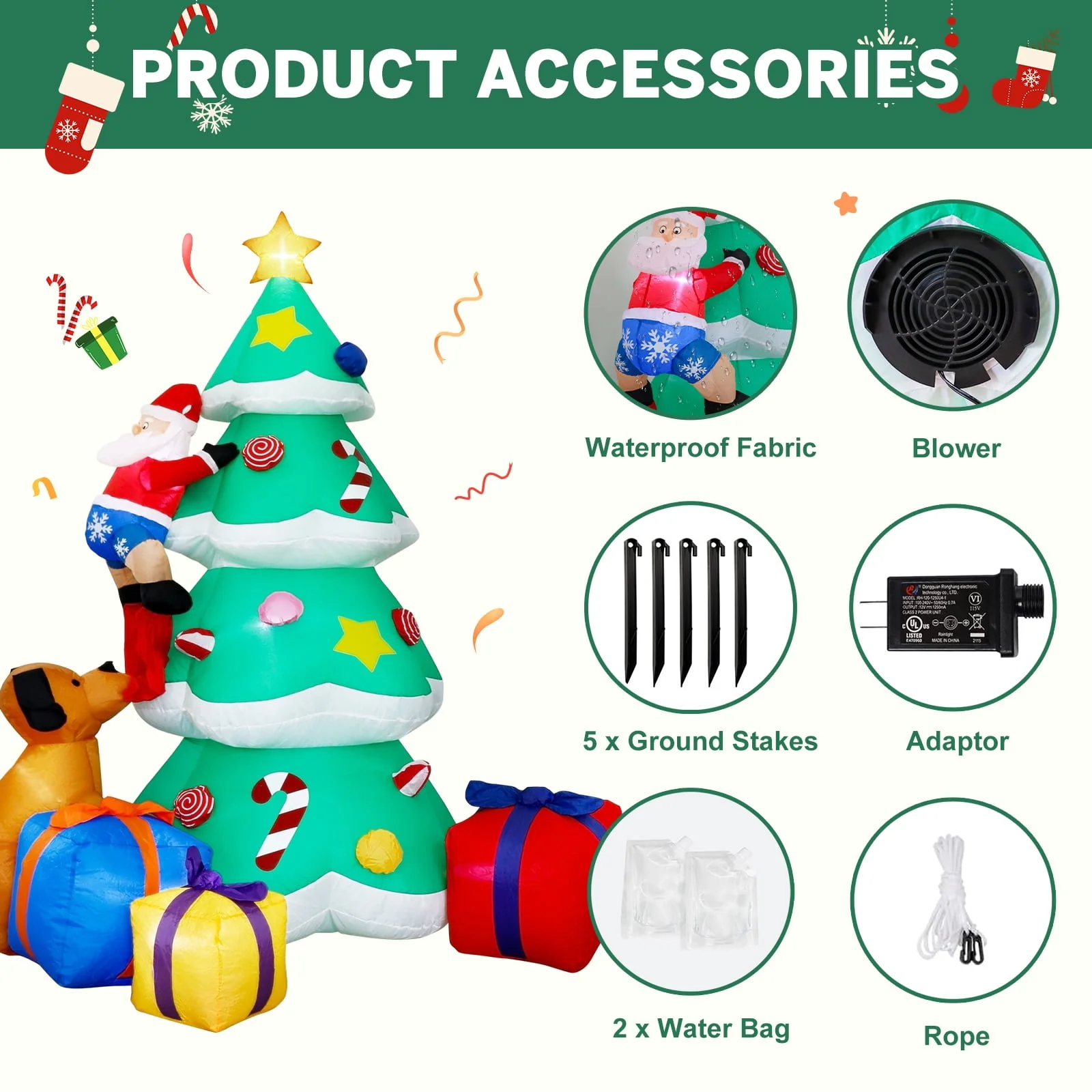 PayUSD 7FT Christmas Inflatable Decoration with LED Lights, Outdoor Holiday Yard Decor - Image 3