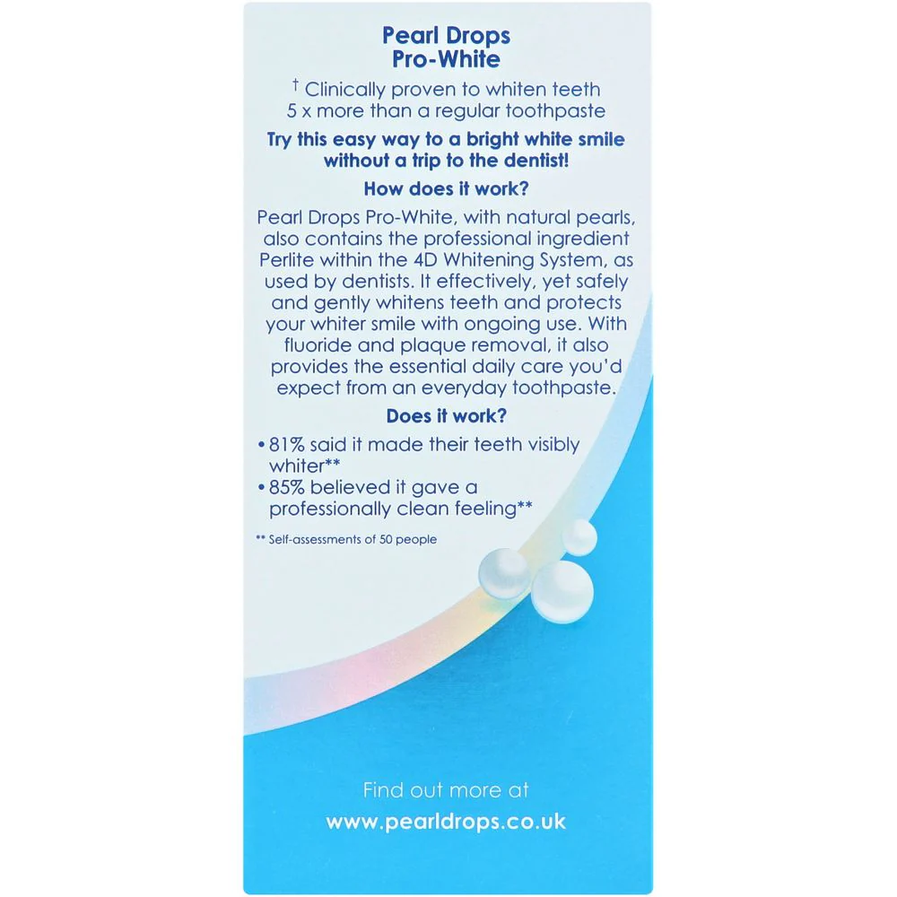 Pearl Drops Daily Pro-White Intensive Whitening Tooth Polish, Clinically Proven Formula, 50ml, 503992 - Image 2