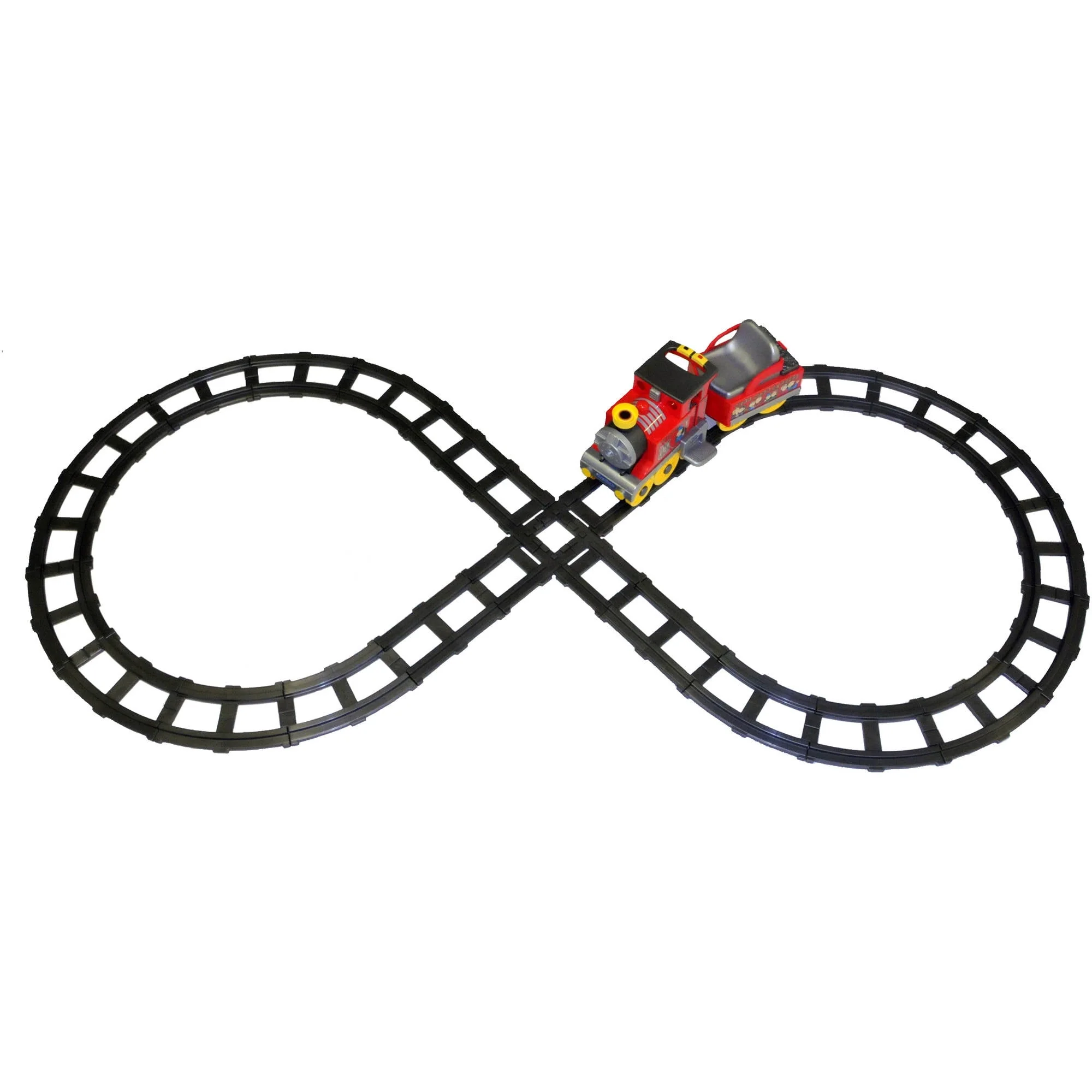 Peg Perego Figure 8 Conversion Train Track Set, 6 Curved Tracks, 4 Straight Tracks, 4-Piece Intersection, Compatible with Choo Choo Express, Gray, IAKB0504GP