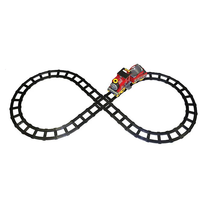 Peg Perego Figure 8 Conversion Train Track Set, 6 Curved Tracks, 4 Straight Tracks, 4-Piece Intersection, Compatible with Choo Choo Express, Gray, IAKB0504GP - Image 2