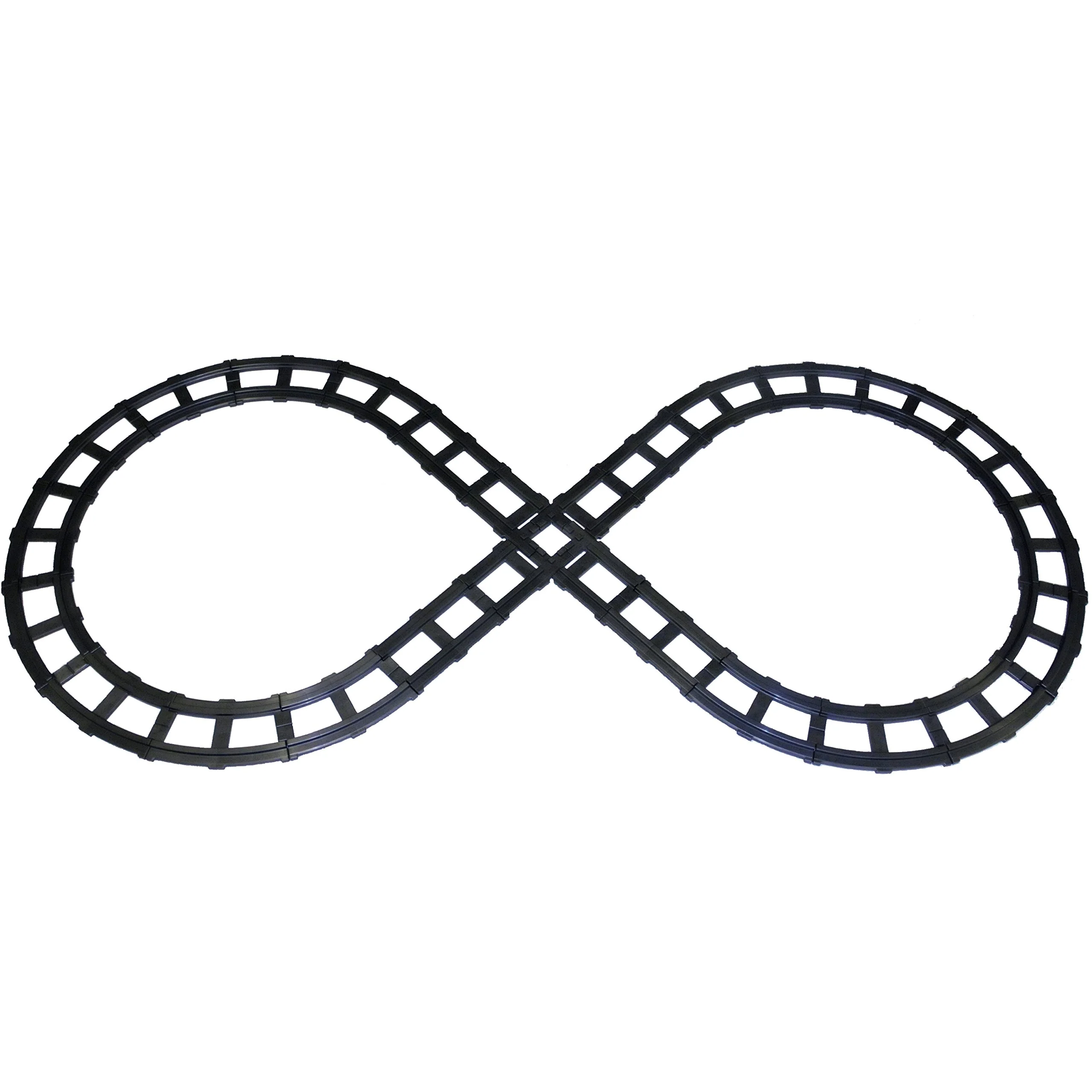 Peg Perego Figure 8 Conversion Train Track Set, 6 Curved Tracks, 4 Straight Tracks, 4-Piece Intersection, Compatible with Choo Choo Express, Gray, IAKB0504GP - Image 4
