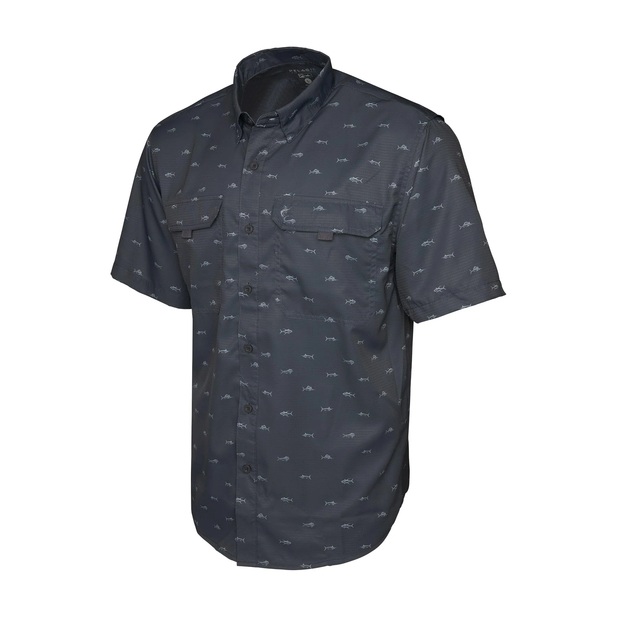Pelagic Keys Graphic Short-Sleeve Fishing Shirt - Graphite - XL