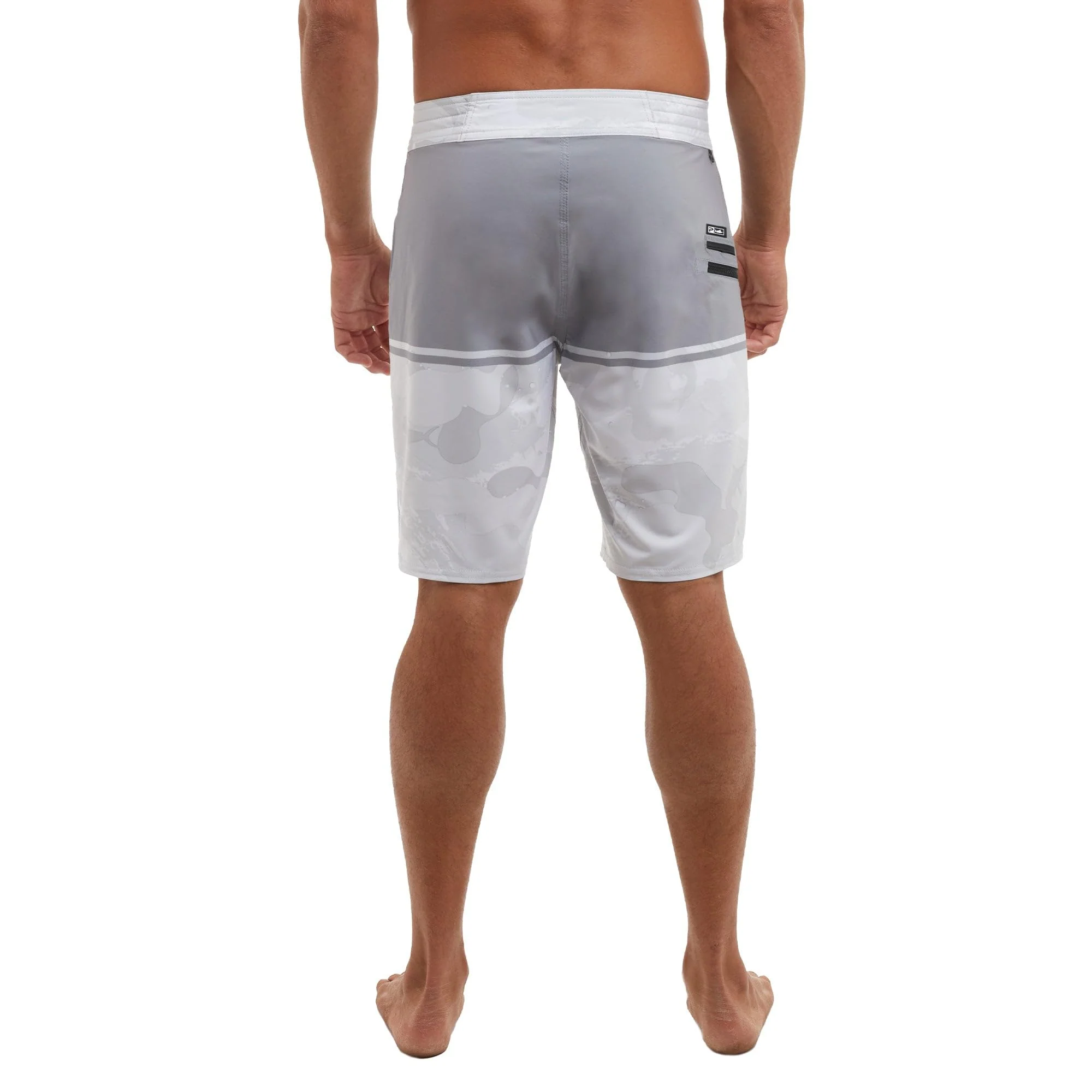 Pelagic Strike Board Shorts, Light Grey Brush Camo, Ultralight Quick-Dry Recycled Fabric, 4-Way Stretch, 19" Outseam, Size 36 - Image 4