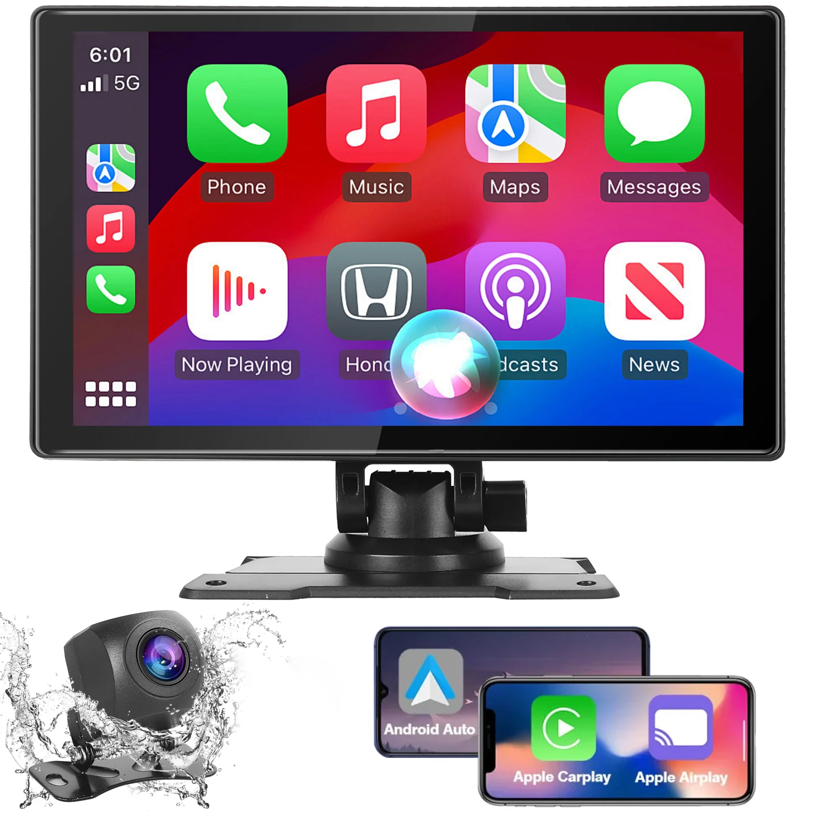 Pentantan 9 Inch FHD Portable Wireless Car Stereo with Apple CarPlay, Android Auto, Backup Camera, GPS Navigation - Image 3