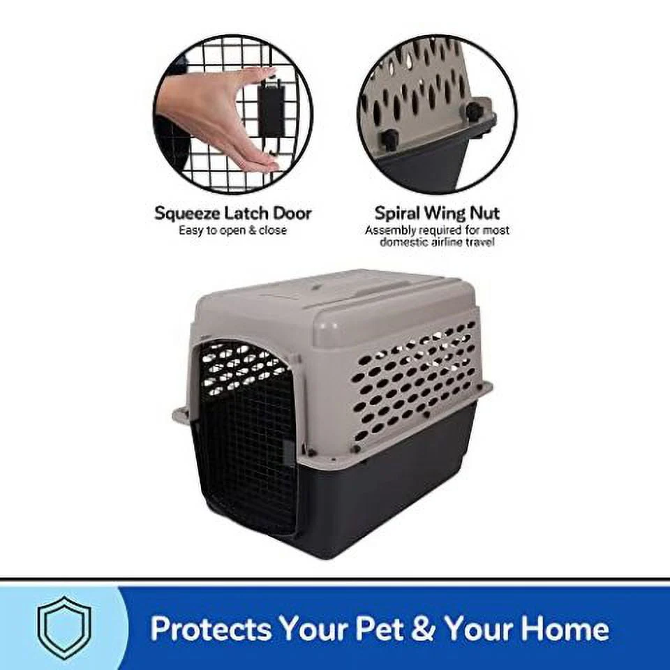 Petmate Vari Plastic Travel Dog Crate, Medium 32 in, Durable Airline-Friendly Carrier, Taupe and Black, 21948 - Image 5
