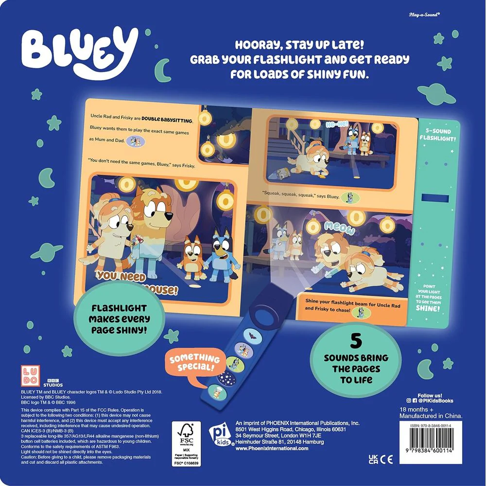Phoenix International Publications Bluey: Oooh, Shiny! a Bluey Flashlight Book Sound Book (Board Book) - Image 2