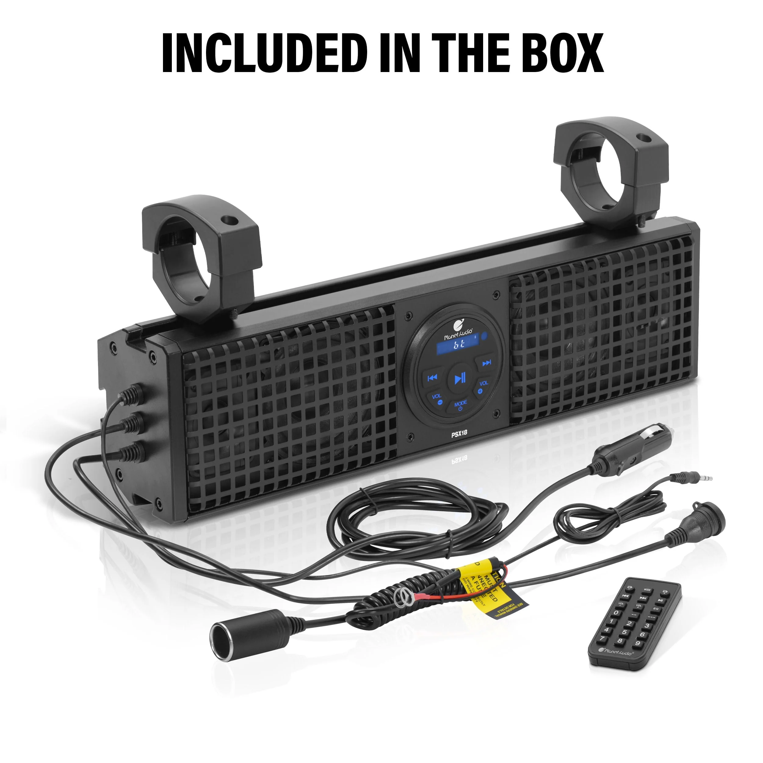 Planet Audio PSX18 ATV UTV Weatherproof IPX5 Sound Bar Audio System w/ Bluetooth Black - Image 6
