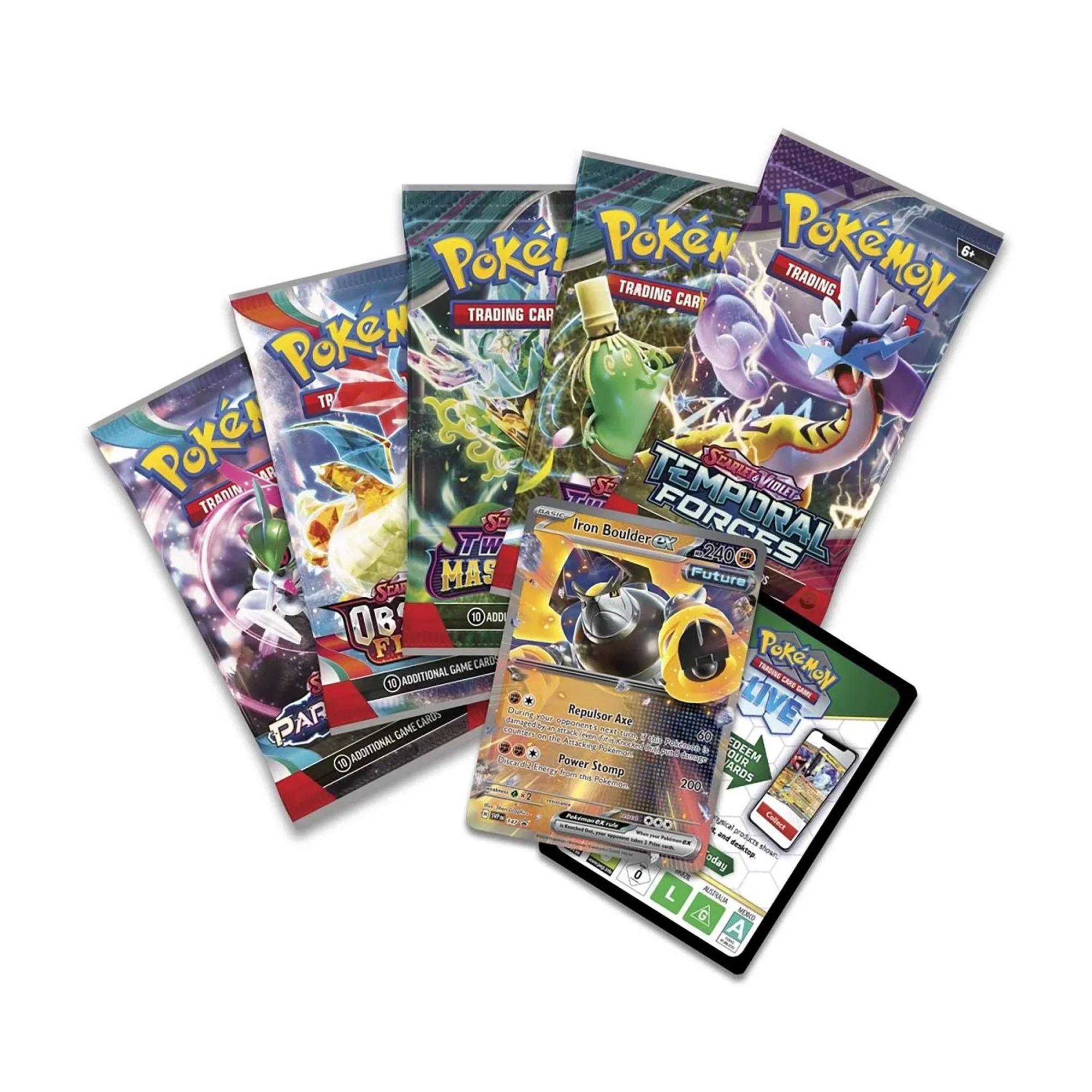 Pokemon TCG: Paradox Destinies Iron Boulder ex Tin - Image 3