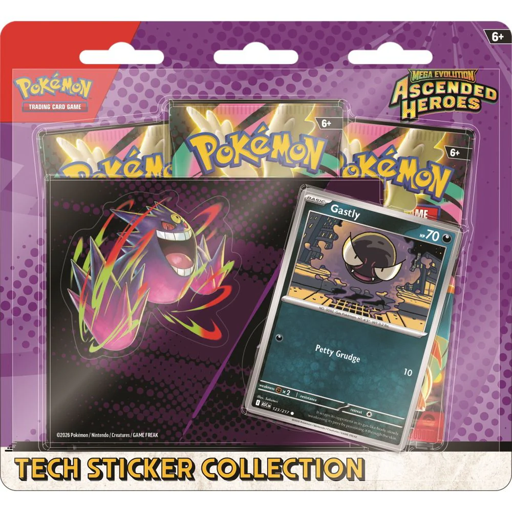 Pokemon Mega Evolution Ascended Heroes Tech Sticker Collection with Foil Promo Card, Tech Sticker Sheet, and 3 Booster Packs - Image 2