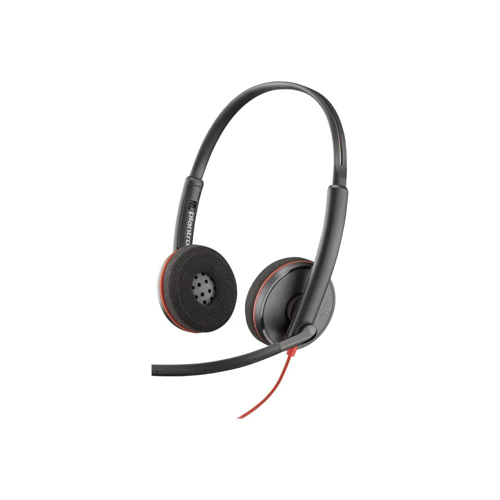 Poly Blackwire 3220 USB-A Noise Cancelling On-Ear Computer Headset, Black, 93S87AA