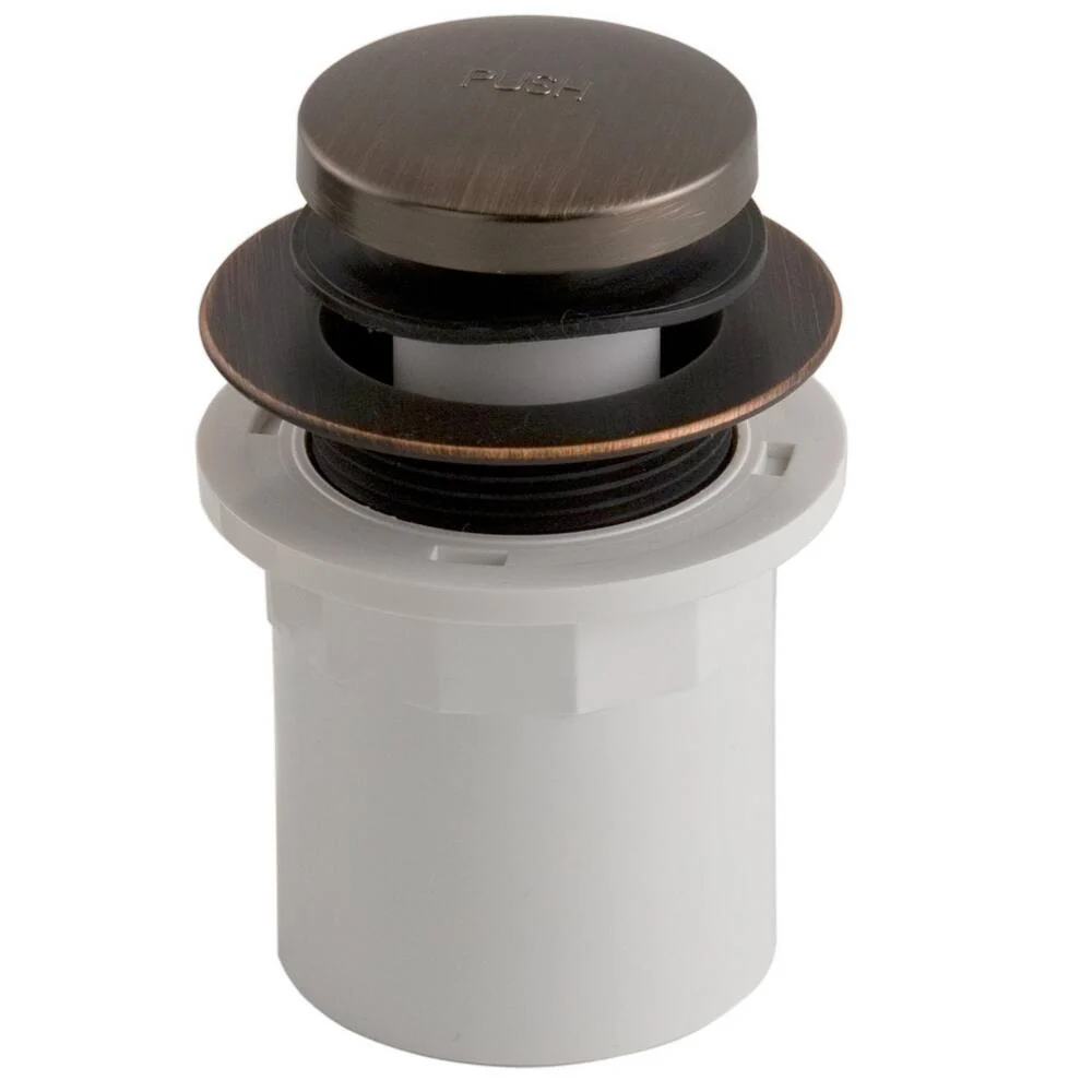 Pop Up Straight Bath Drain w/1-1/2" Flanged PVC Adapter - ORB