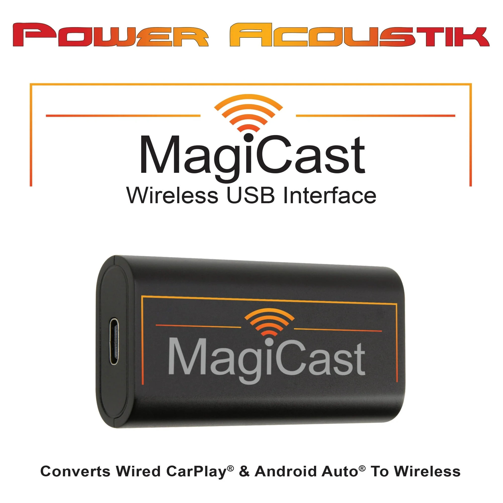Power Acoustik MC-1 MagiCast Wireless CarPlay/Android Auto Adapter, Black - Image 2