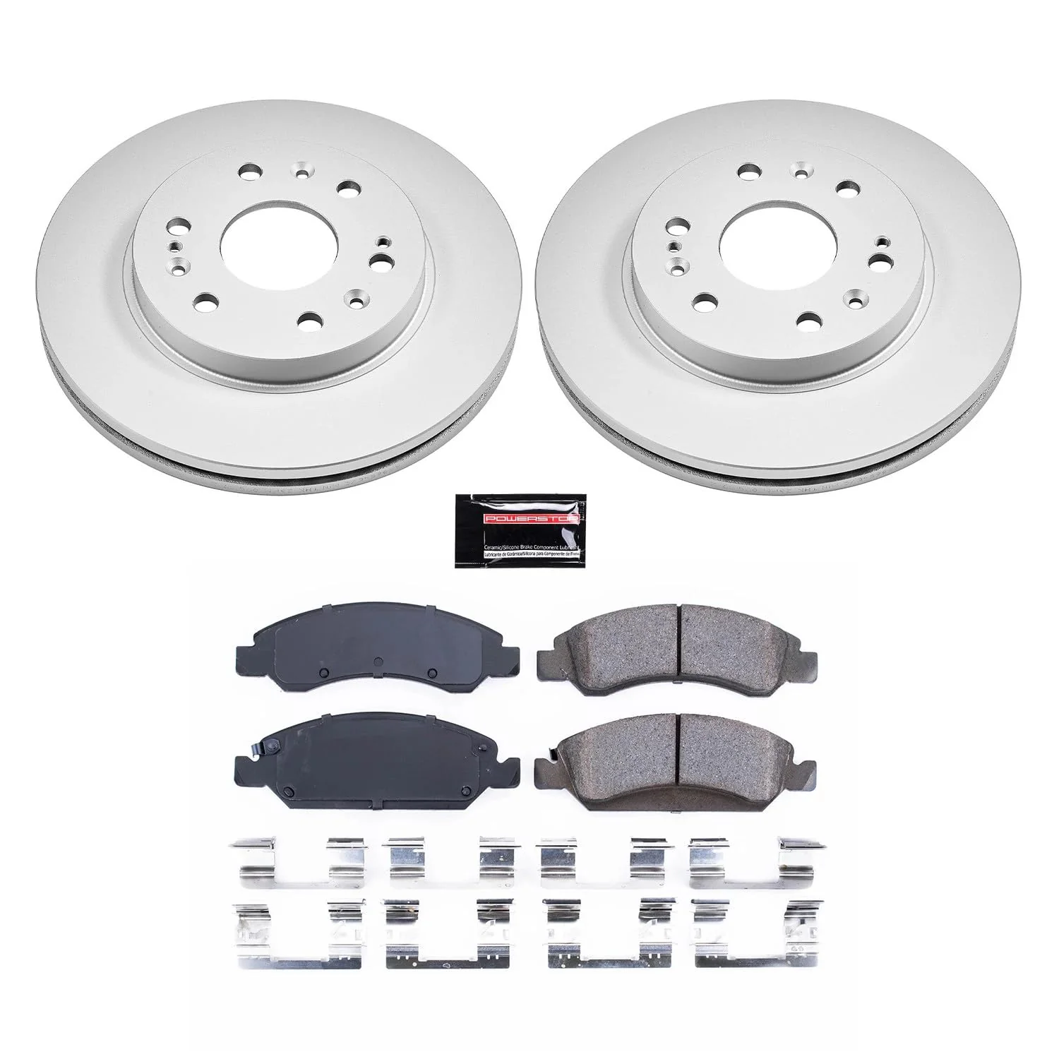 Power Stop Front Z17 Evolution Geomet Coated Brake Kit, Ceramic Pads, Hardware, CRK2069 - Image 2