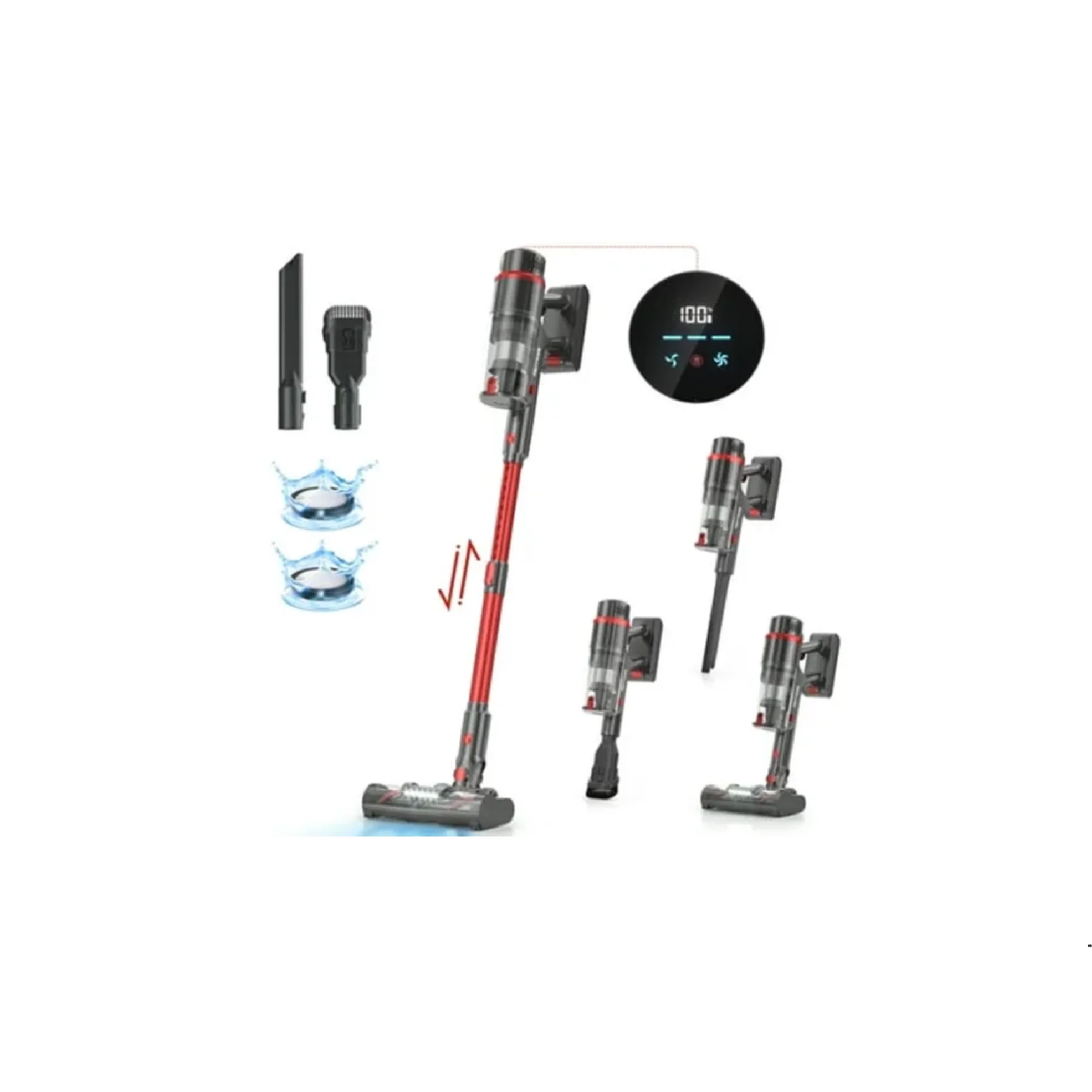 Prettycare Cordless Vacuum Cleaner with Brushless Motor for Home Pet Hair Carpet Hard Floor V1