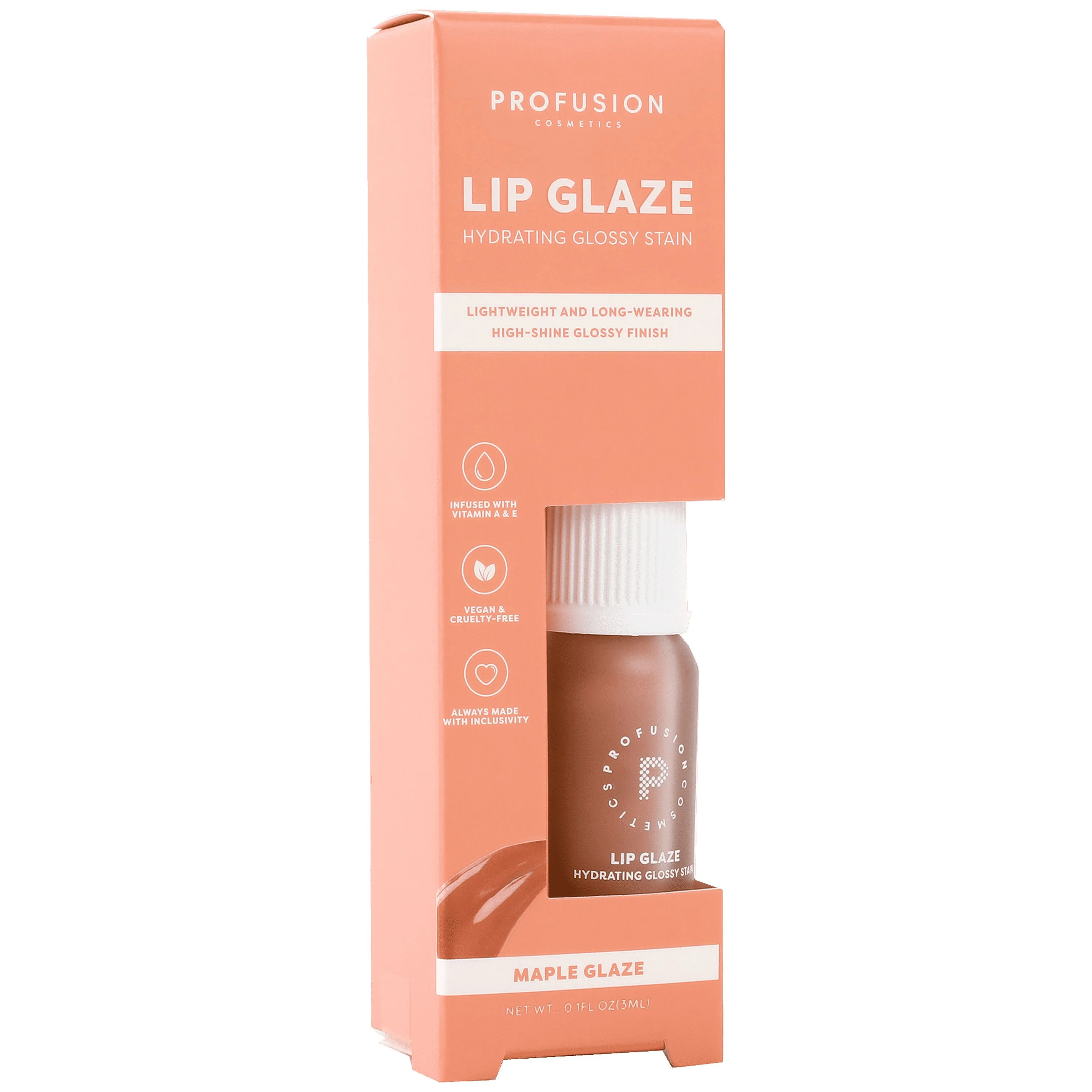 Profusion Cosmetics Lip Glaze Hydrating Tinted Lip Gloss with Vitamins A & E, Buildable Color, Long-Wearing Glossy Finish, Lychee Glaze - Image 4