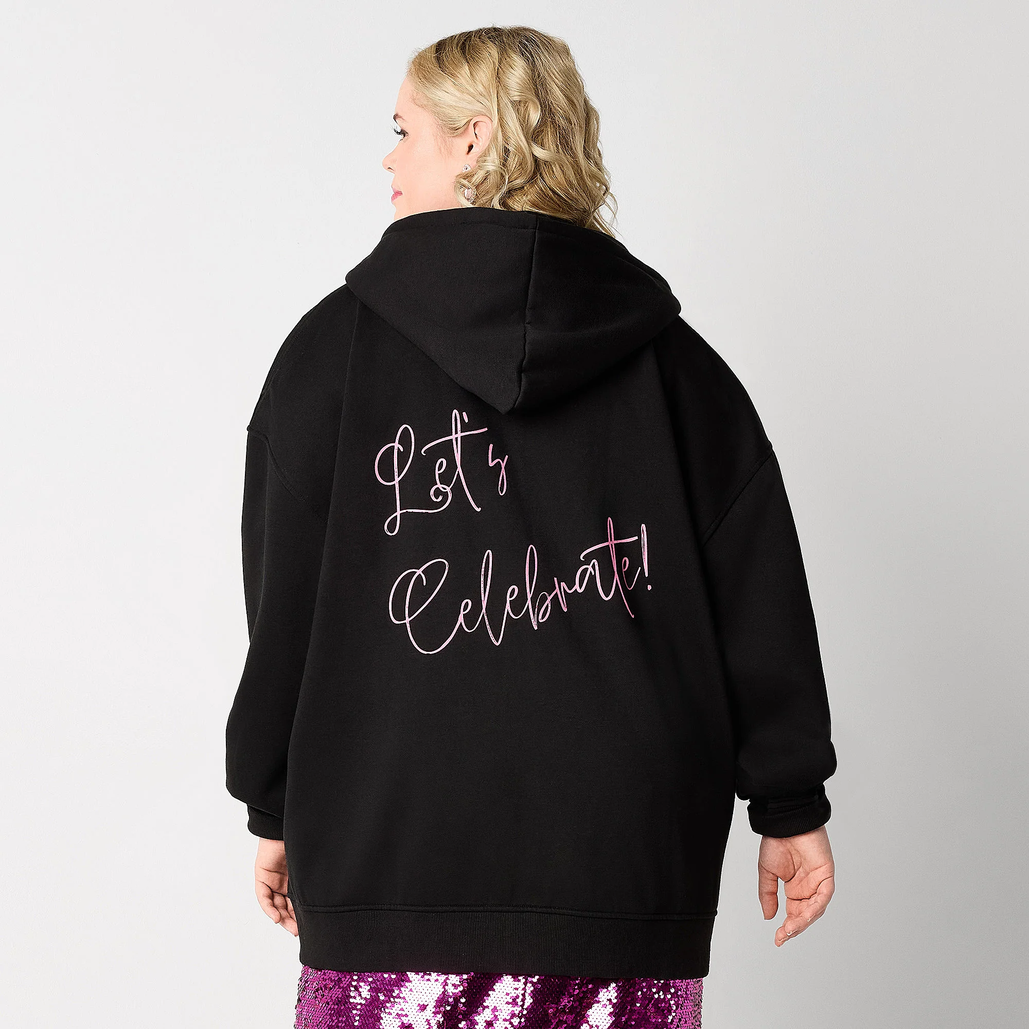 Project Prom Boys-Big Hoodie - BLACK PRISM PINK 2X-LARGE - Image 4