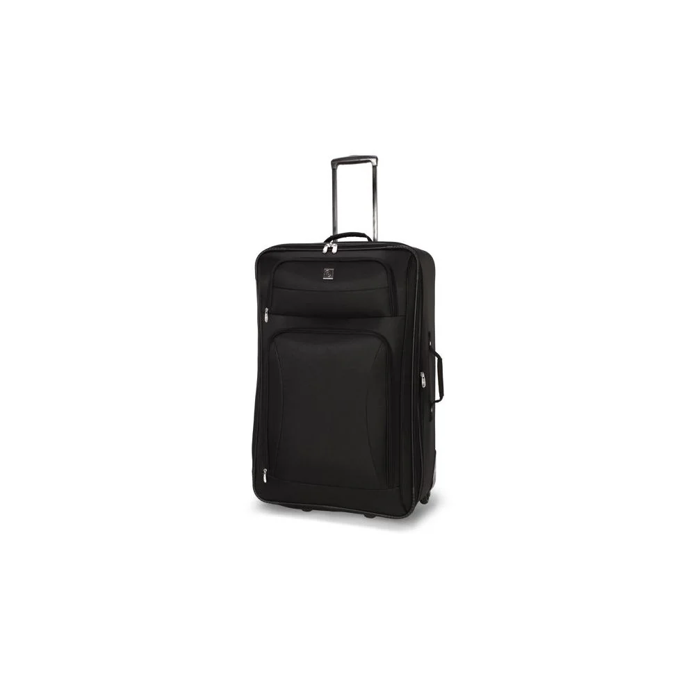 Protege PG6010001535603 28" Regency Checked 2-Wheel Upright Luggage, Black
