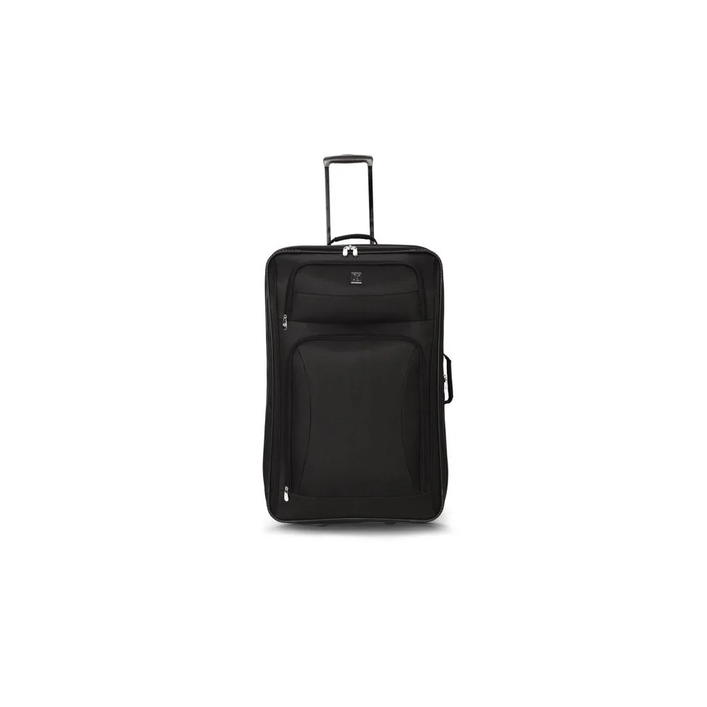 Protege PG6010001535603 28" Regency Checked 2-Wheel Upright Luggage, Black - Image 3