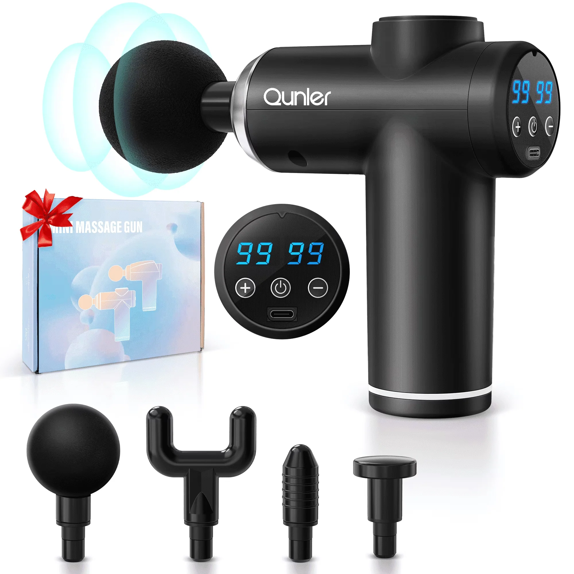 Qunler Mini Massage Gun Deep Tissue, Black - Image 2