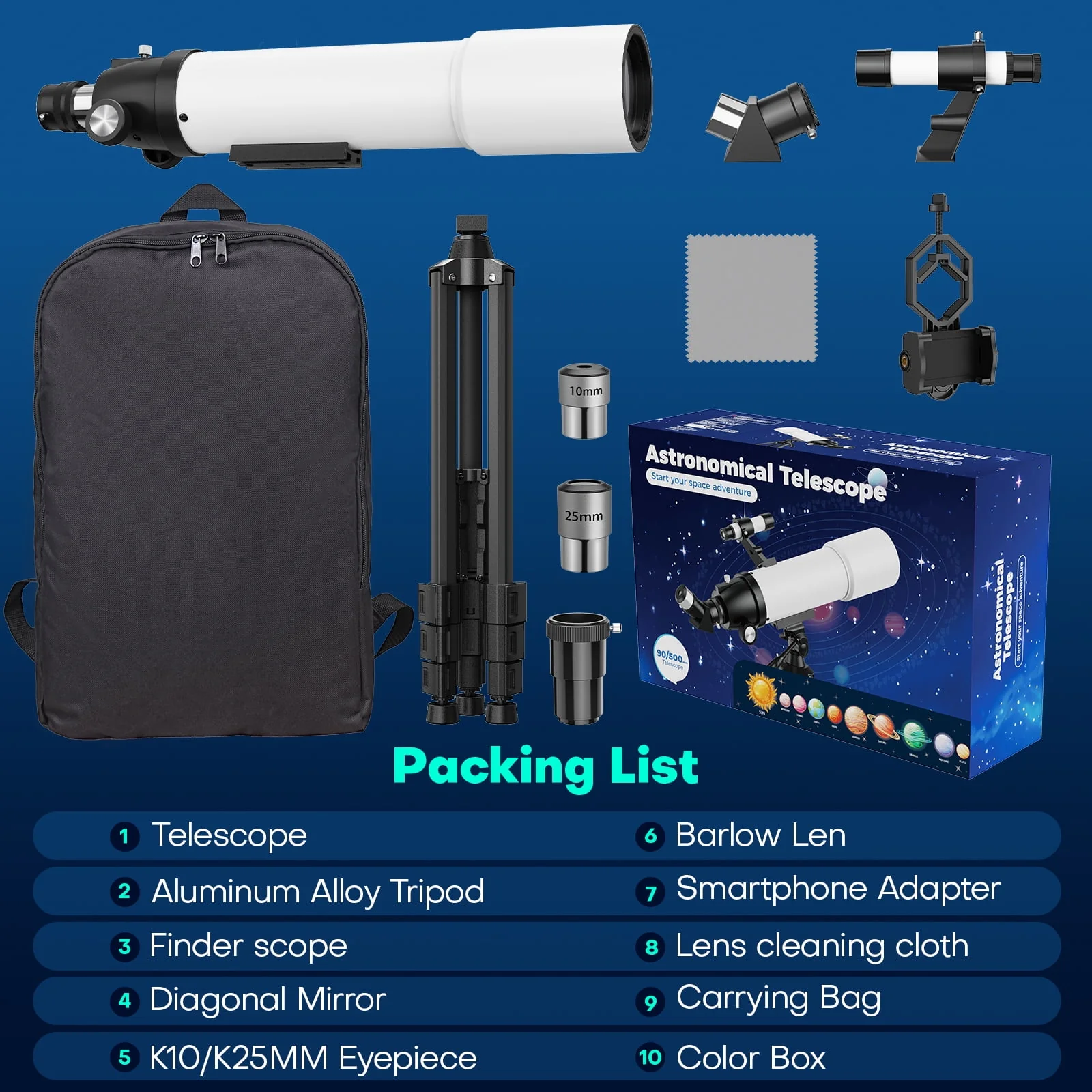 QUNSE HL-9031 Telescope for Adults and Beginners Astronomy - Image 5