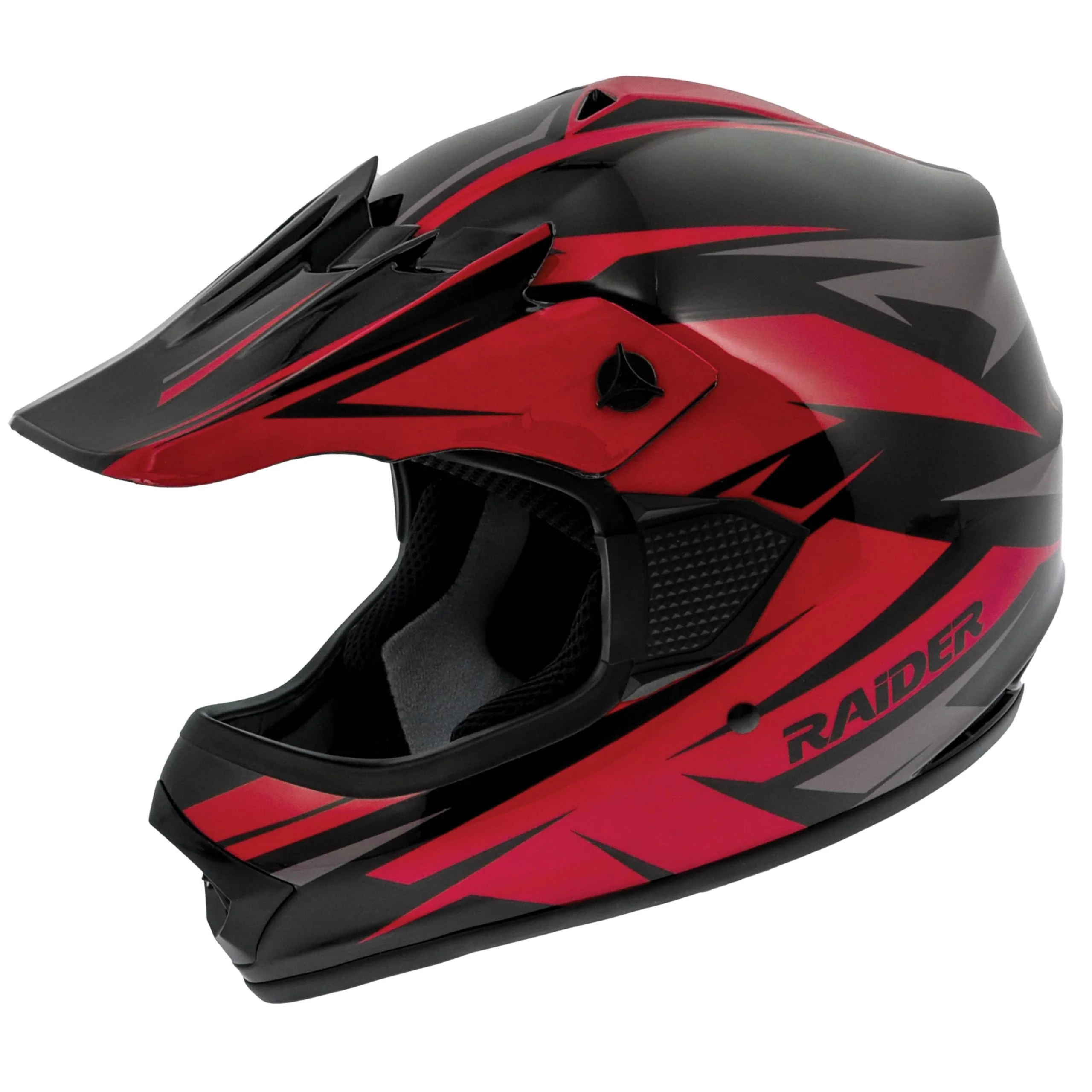 Raider GX4 Youth Off-Road Helmet, Lightweight Thermoplastic Shell, Integrated Ventilation, Adjustable Visor, Red, Small, 2181013 - Image 3